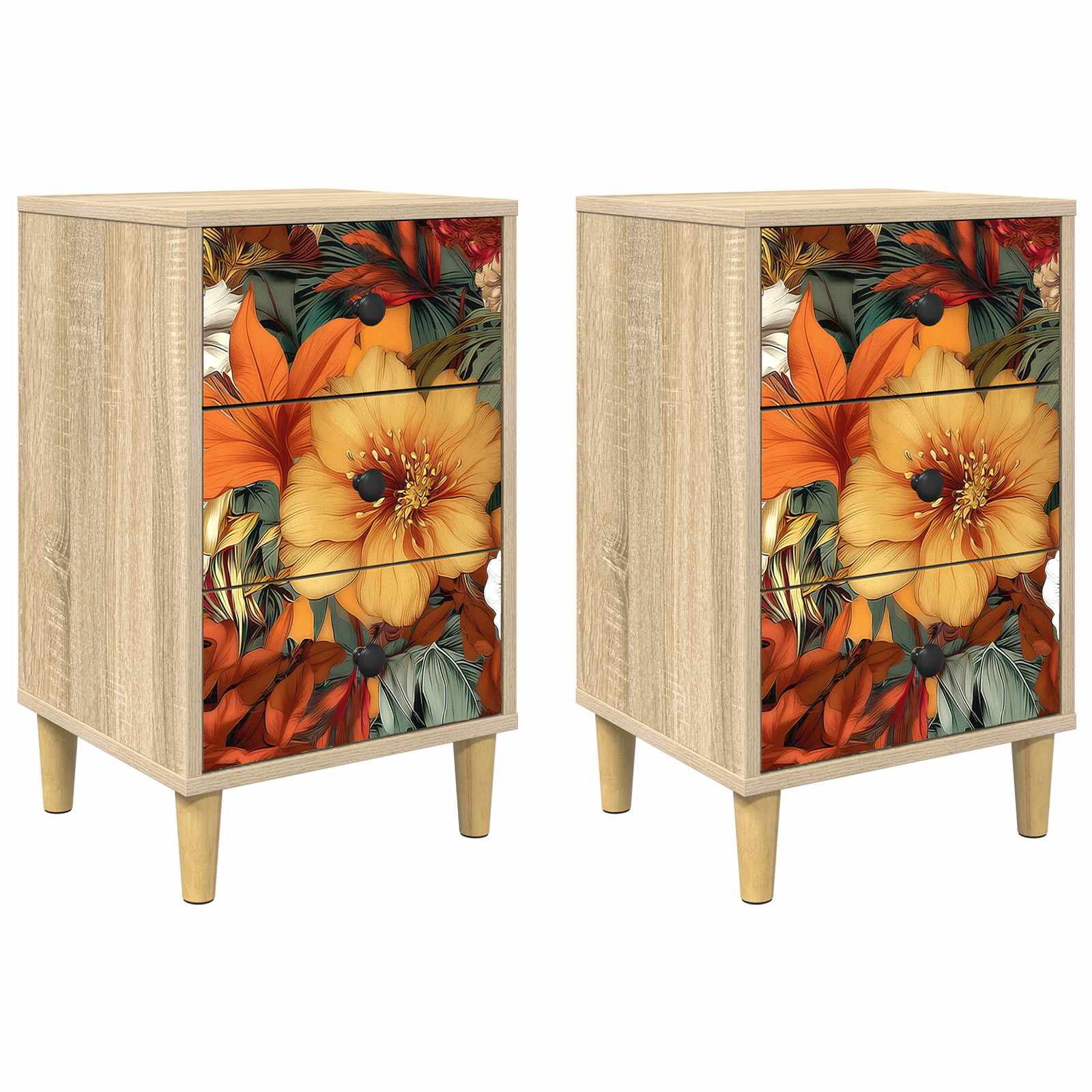 Table de chevet GENNEP 2 pc Chêne Sonoma 36 x 33 x 60 cm