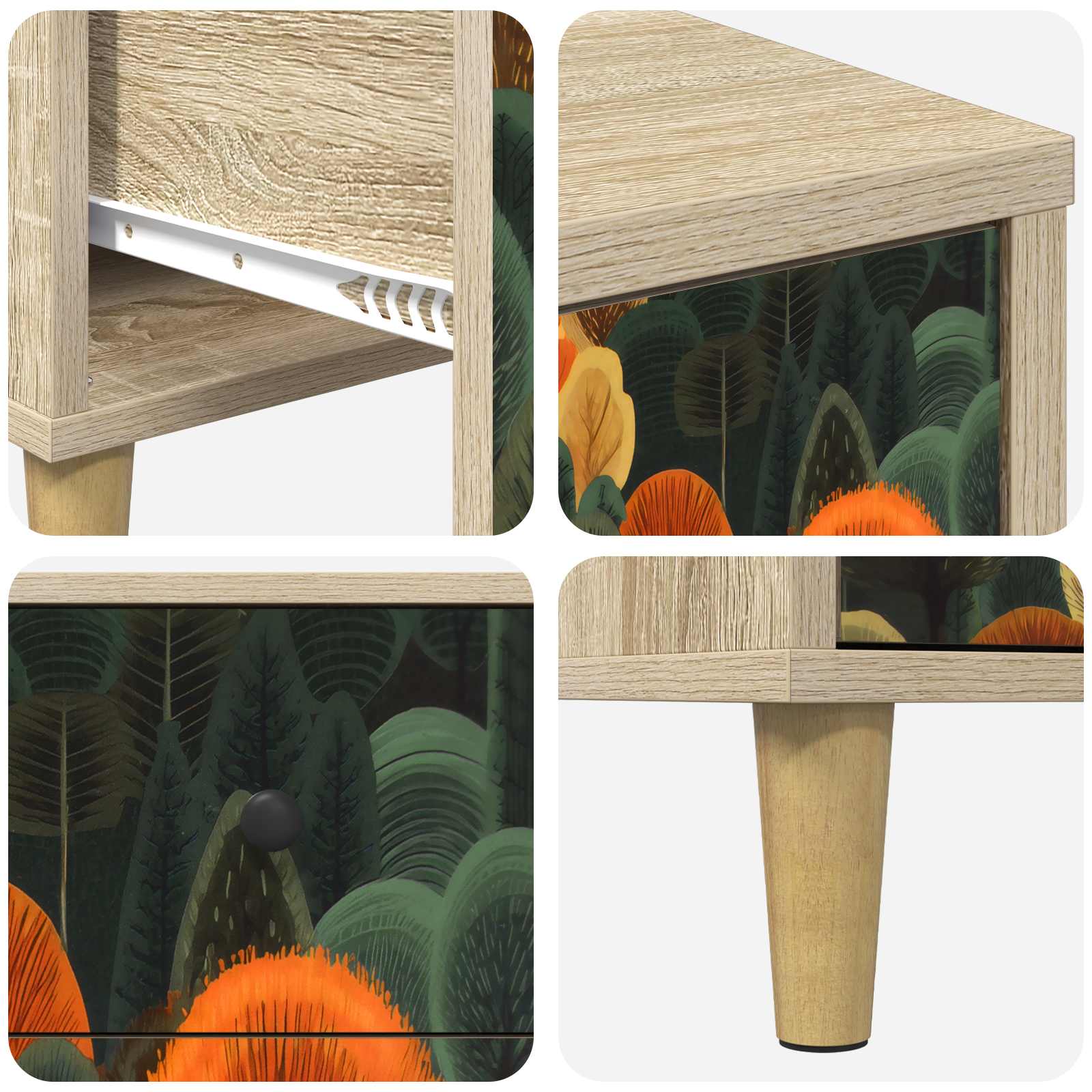 Table de chevet ZAANDAM 2 pc Chêne Sonoma 36 x 33 x 60 cm