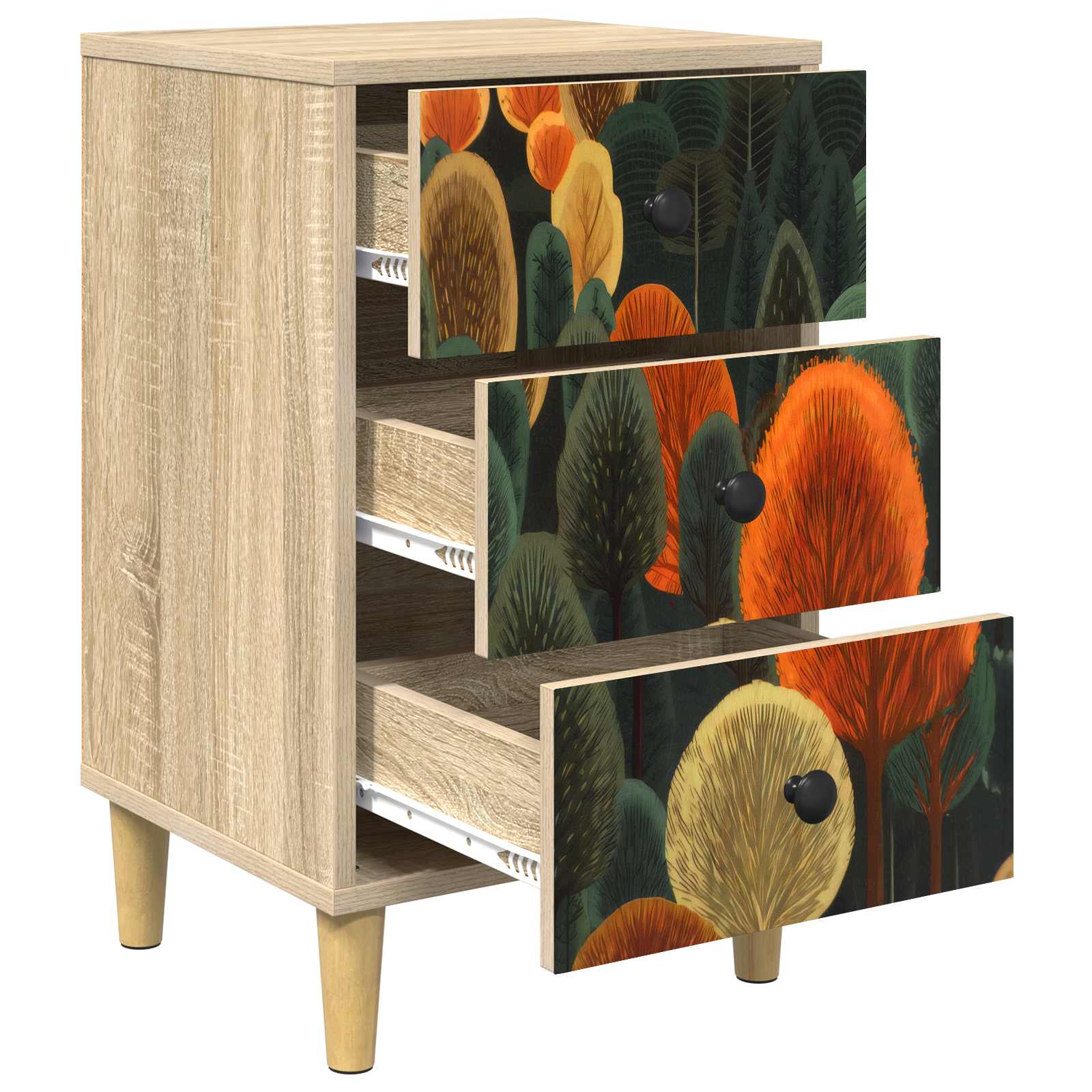 Table de chevet ZAANDAM 2 pc Chêne Sonoma 36 x 33 x 60 cm