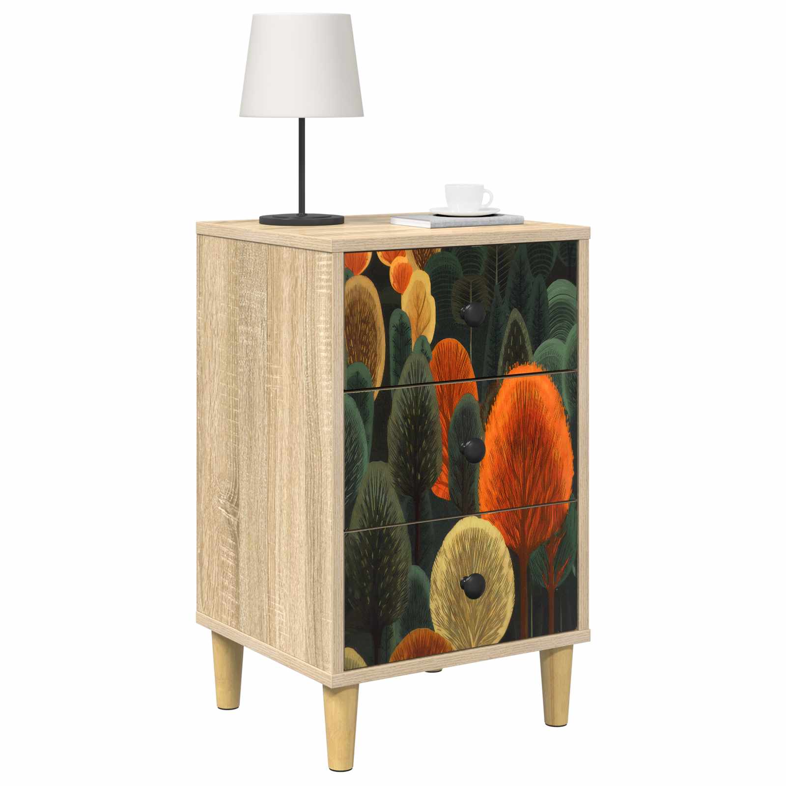 Table de chevet ZAANDAM 2 pc Chêne Sonoma 36 x 33 x 60 cm