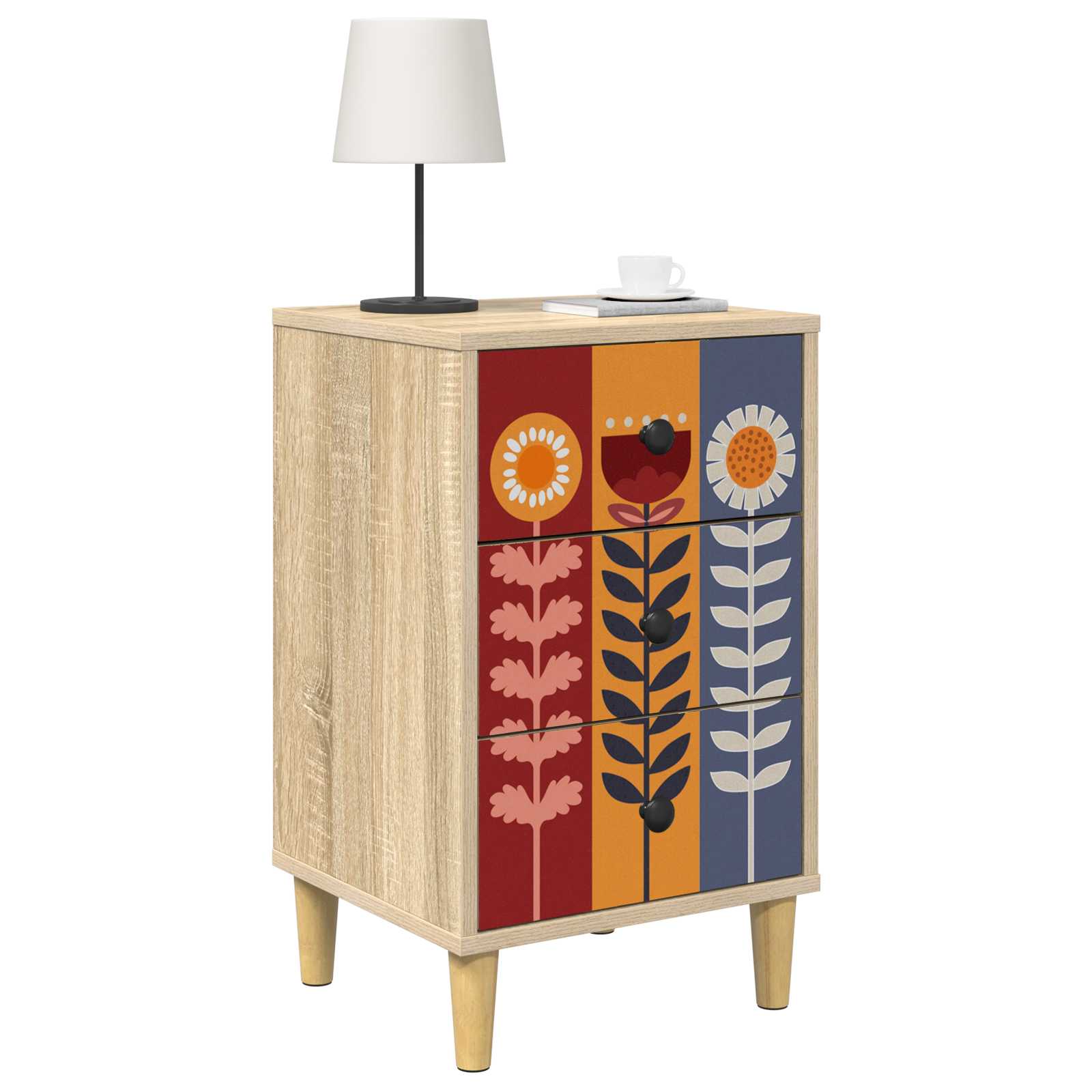Table de chevet ESSEN 2 pc Chêne Sonoma 36 x 33 x 60 cm