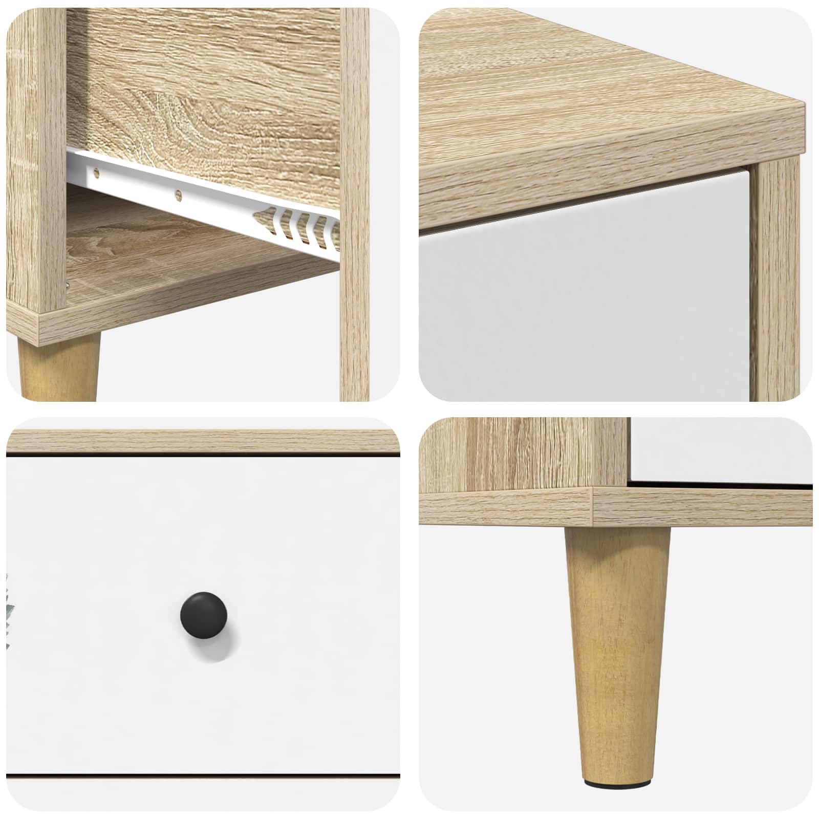 Table de chevet HANAU 2 pc Chêne Sonoma 36 x 33 x 60 cm