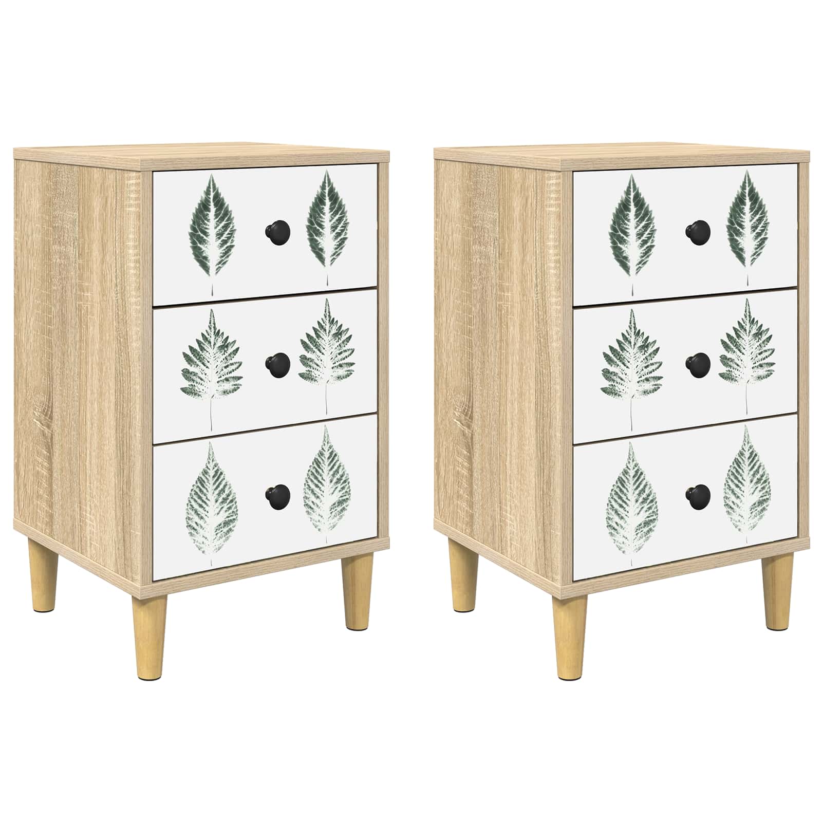 Table de chevet HANAU 2 pc Chêne Sonoma 36 x 33 x 60 cm