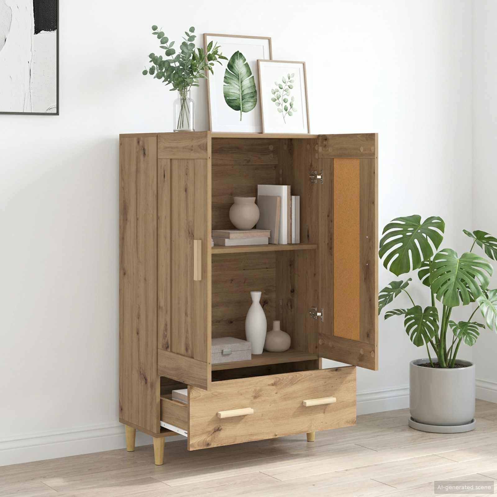 Haut Armoire Chêne artisanal 70 x 31 x 115 cm Bois d'ingénierie - XIOS