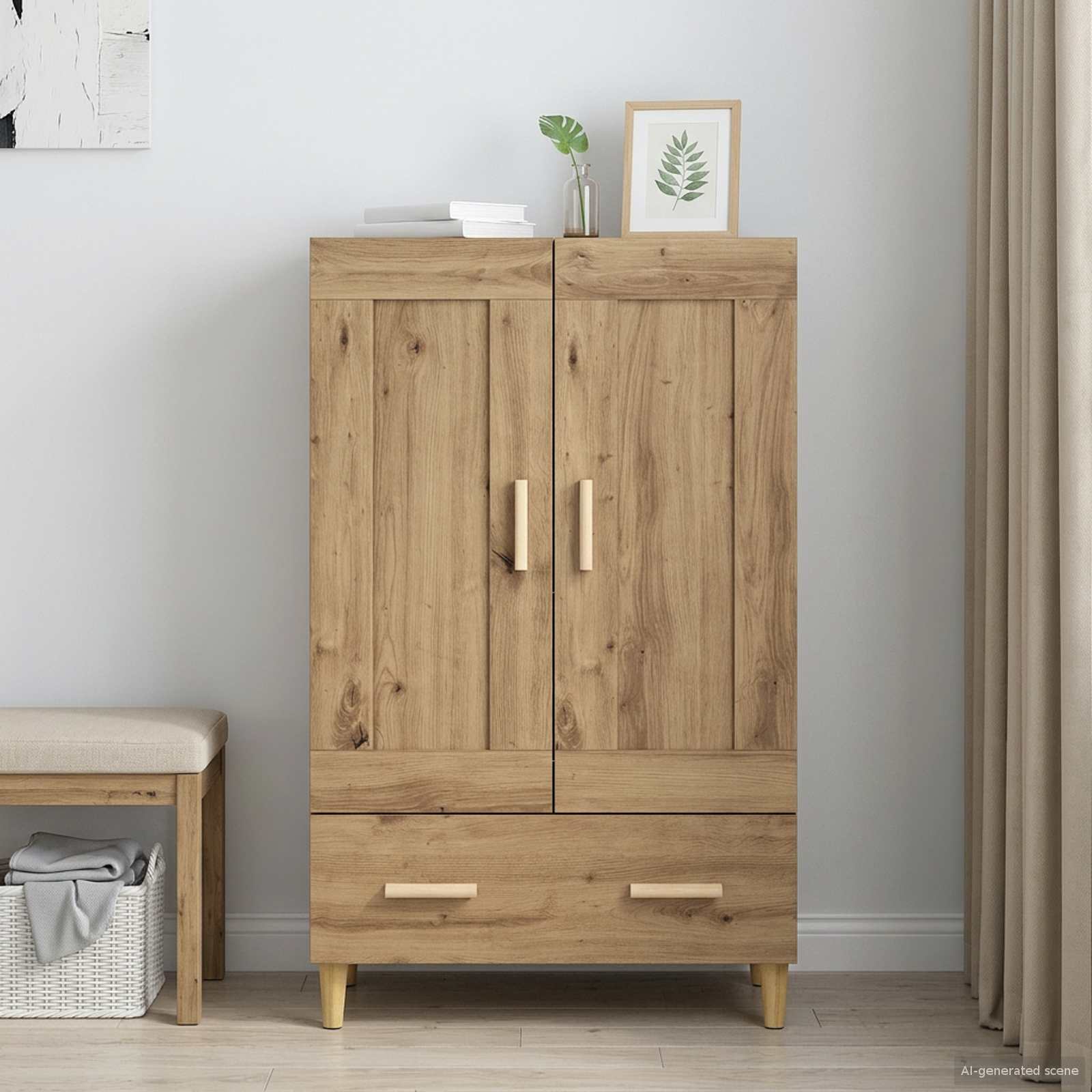 Haut Armoire Chêne artisanal 70 x 31 x 115 cm Bois d'ingénierie - XIOS