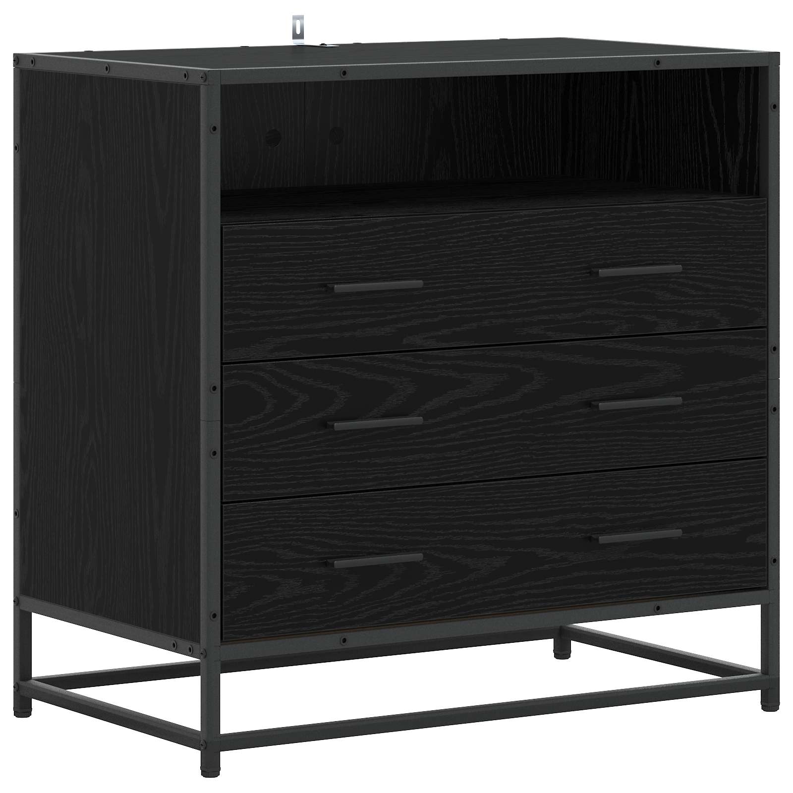 Armoire à tiroirs 3-Tiroir Chêne noir 70 x 41 x 70 cm