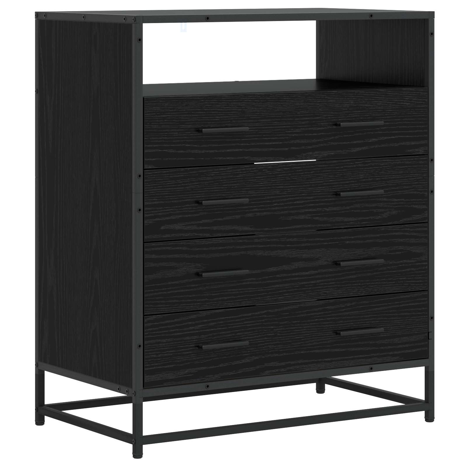 Armoire à tiroirs 4-Tiroir Chêne noir 70 x 41 x 83,5 cm