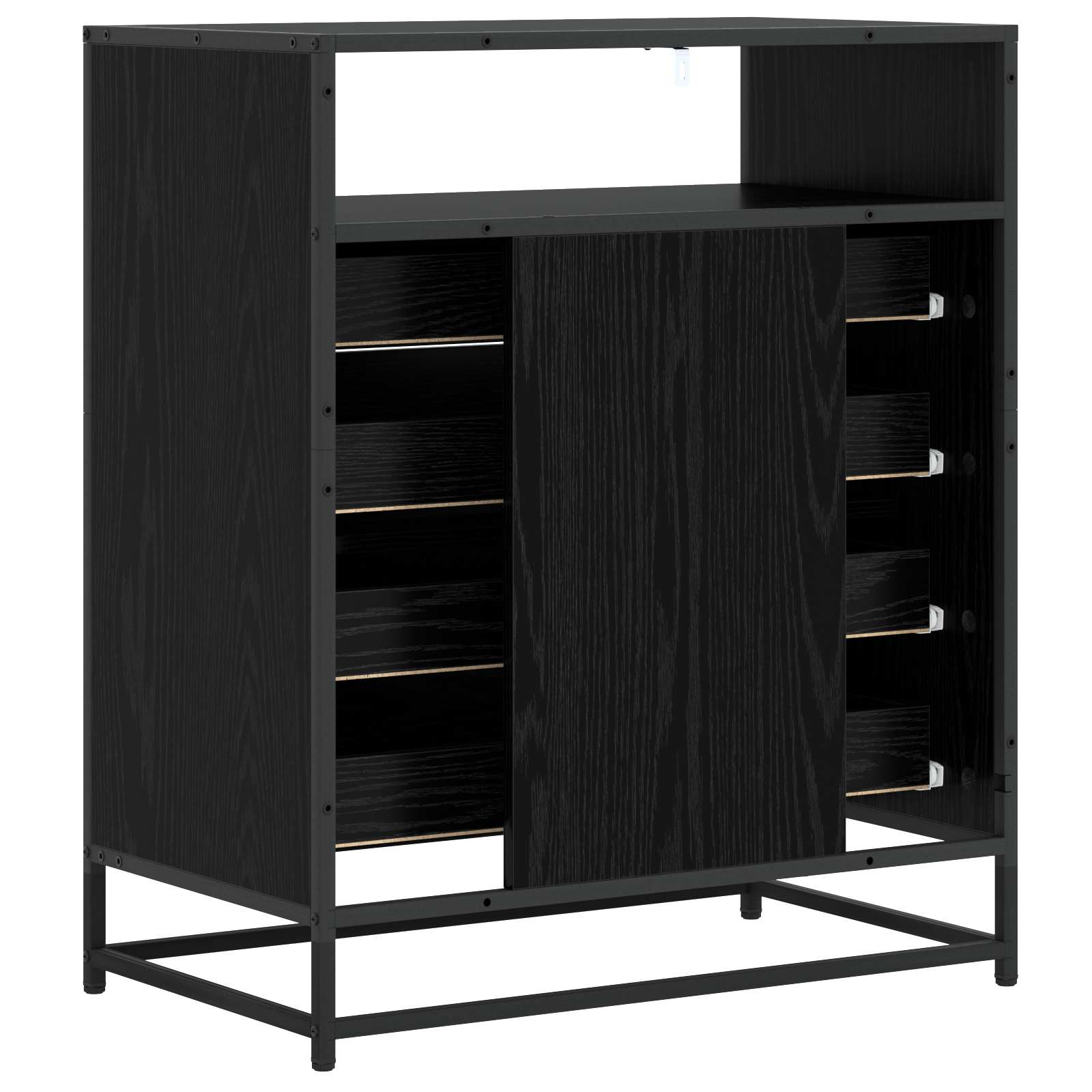 Armoire à tiroirs 4-Tiroir Chêne noir 70 x 41 x 83,5 cm