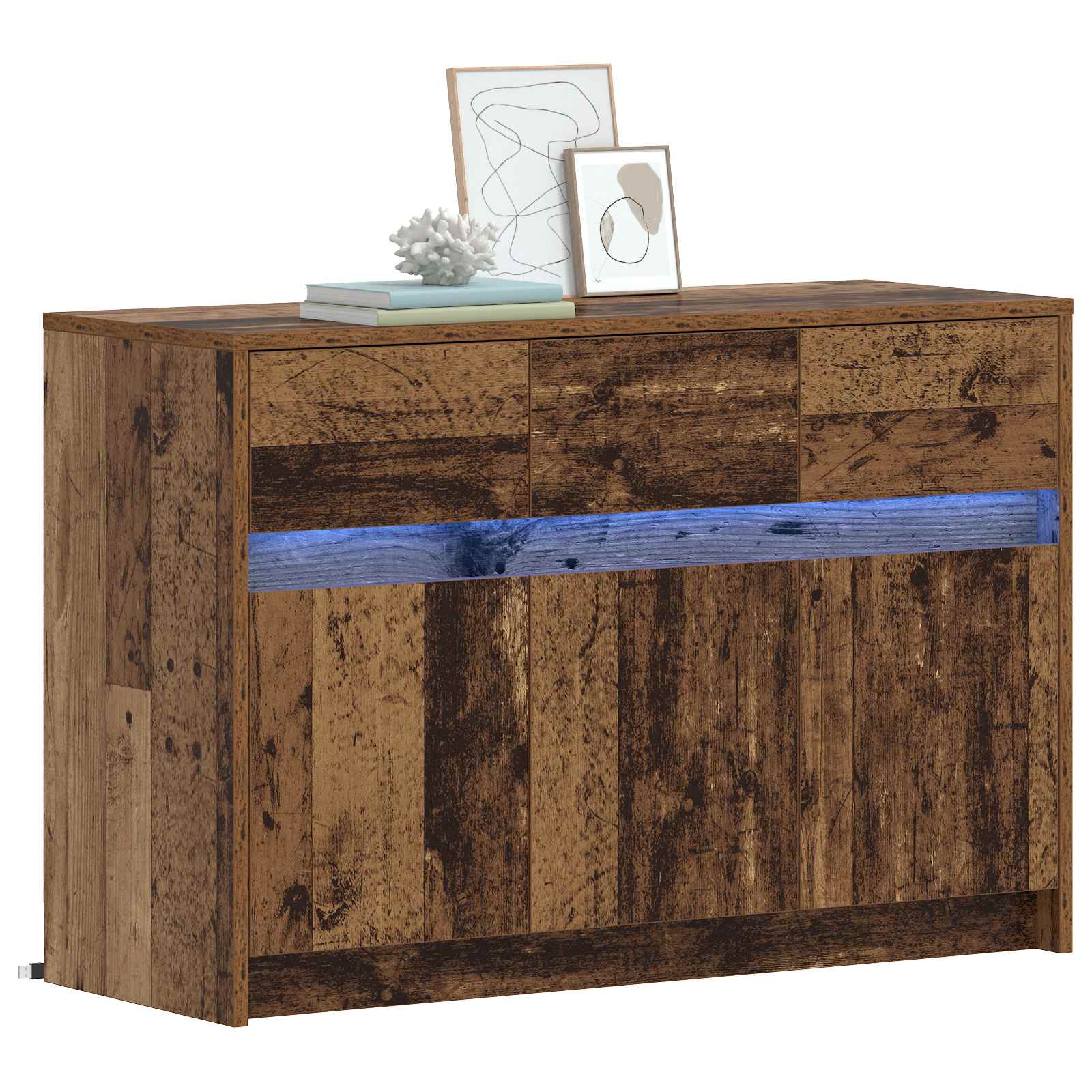 Meuble TV 91 x 34 x 61 cm Bois ancien Bois d'ingénierie