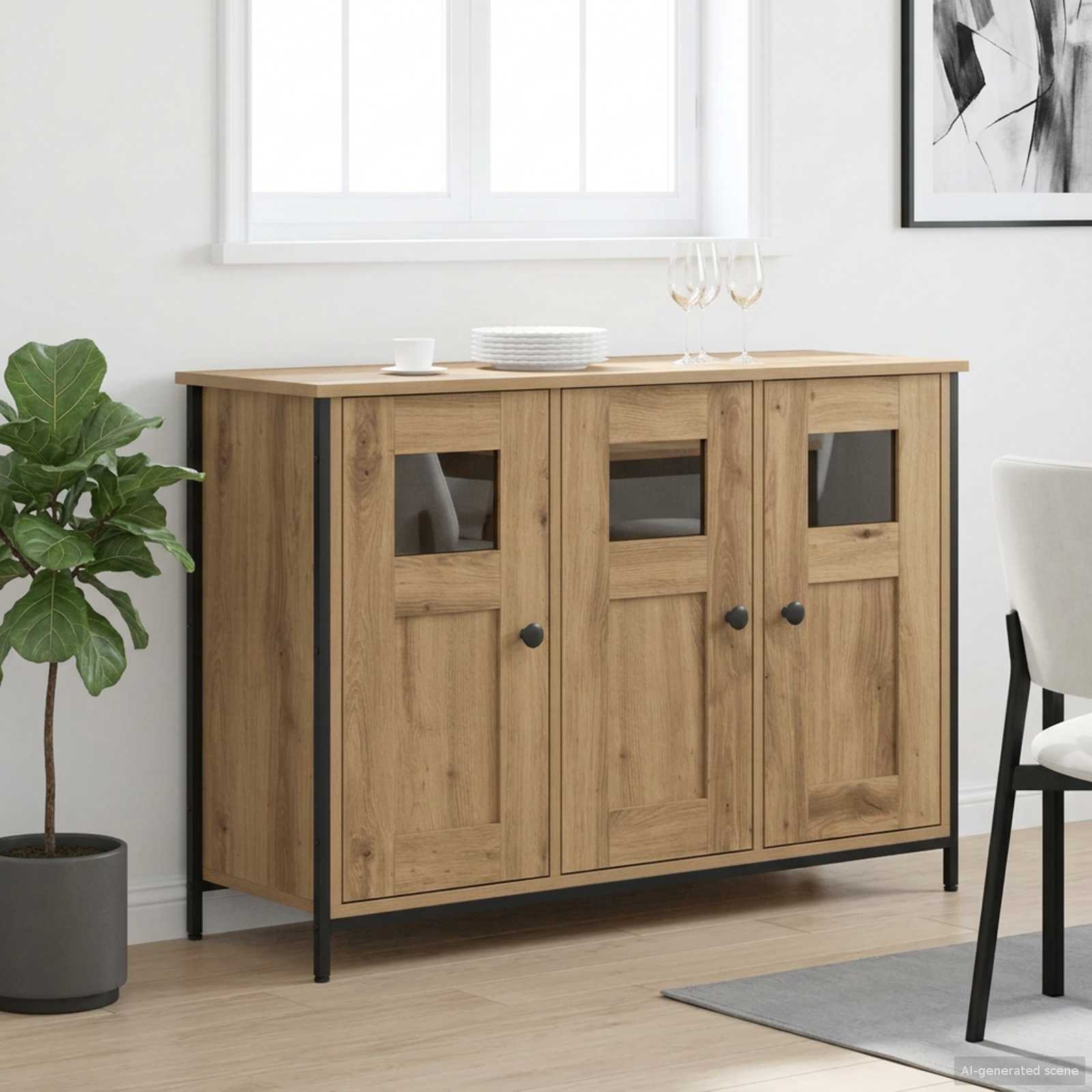 Buffet Chêne artisanal 100 x 35 x 70 cm Bois d'ingénierie