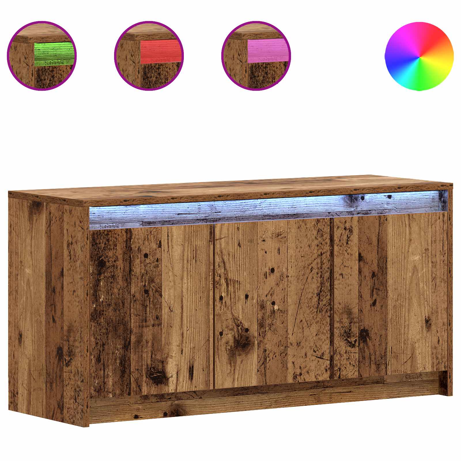 Meuble TV 100 x 34 x 50 cm Bois ancien Bois d'ingénierie