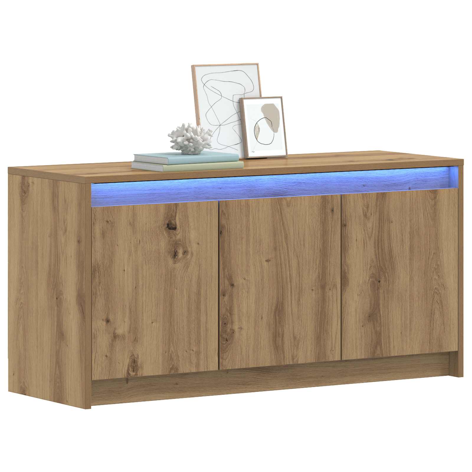 Meuble TV 100 x 34 x 50 cm Chêne artisanal Bois d'ingénierie