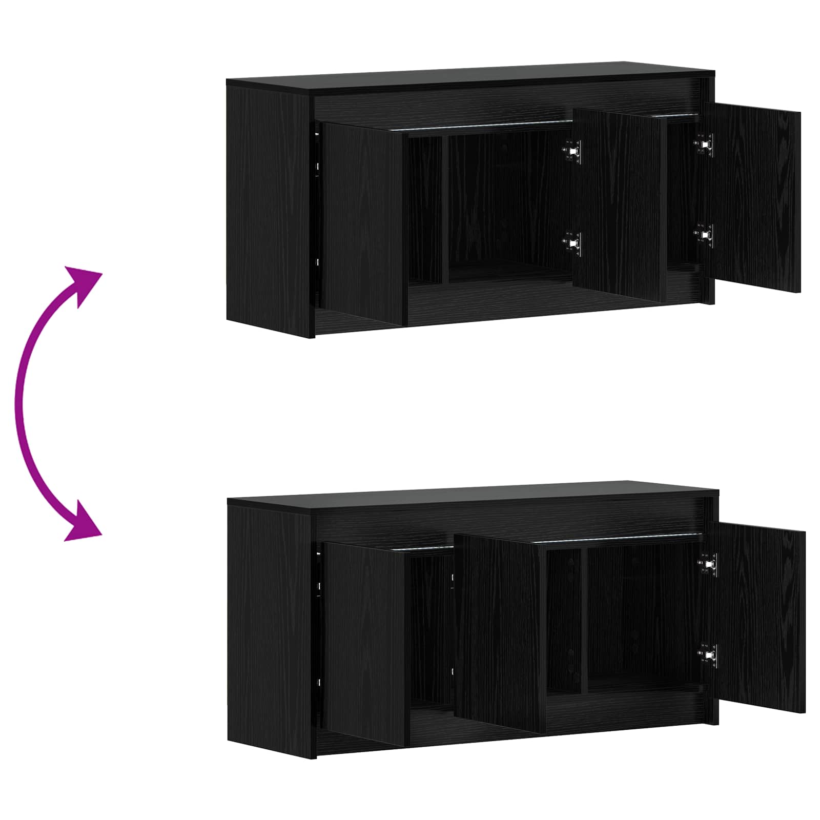 Meuble TV 100 x 34 x 50 cm Chêne noir Bois d'ingénierie