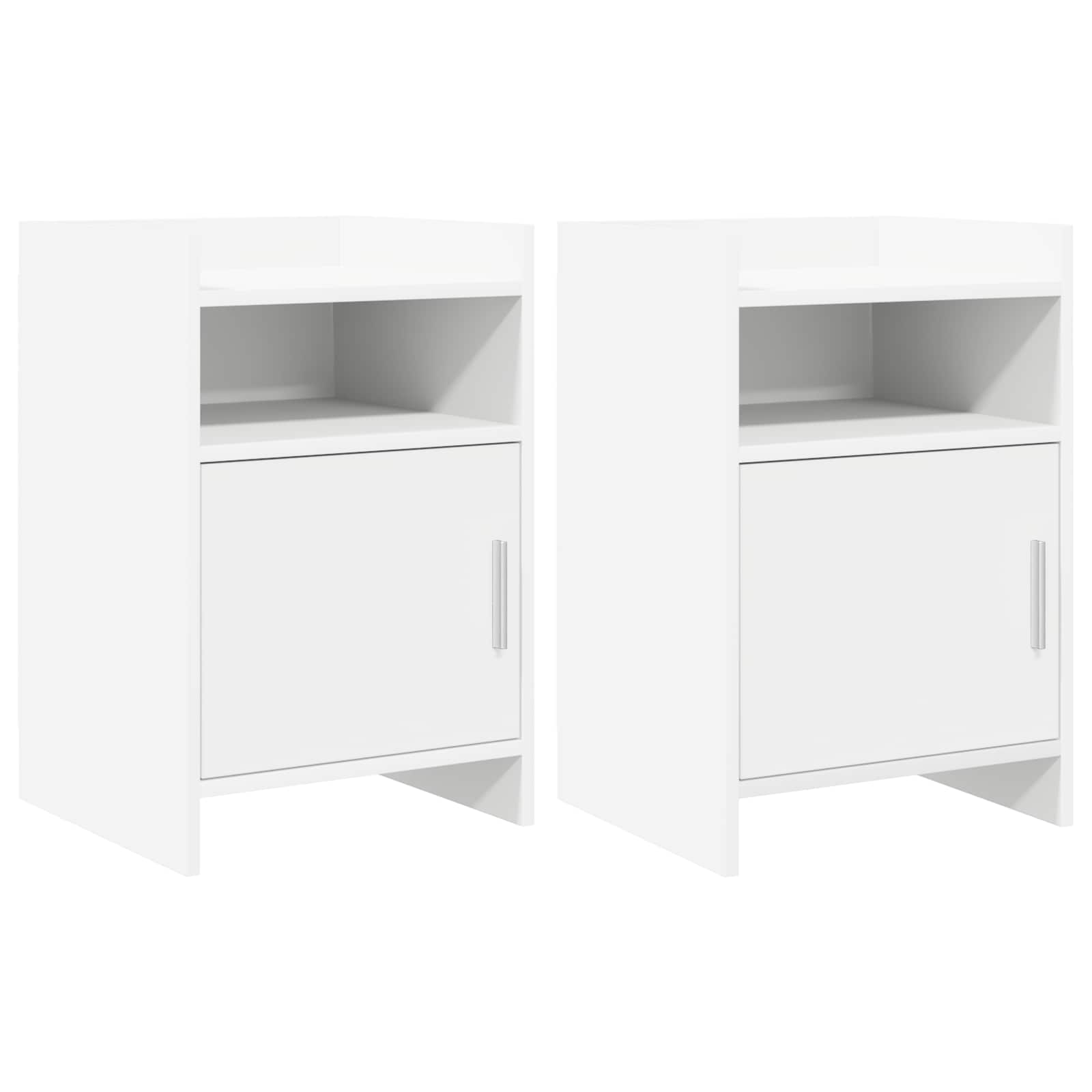 Tables de chevet 2 pcs Blanc 40 x 36 x 60 cm Bois d'ingénierie