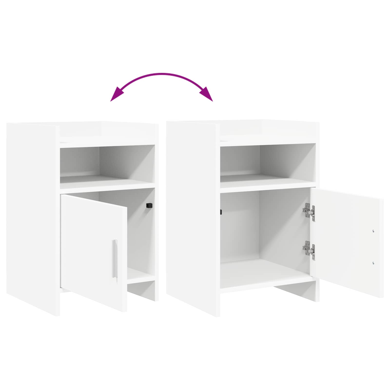 Tables de chevet 2 pcs Blanc 40 x 36 x 60 cm Bois d'ingénierie