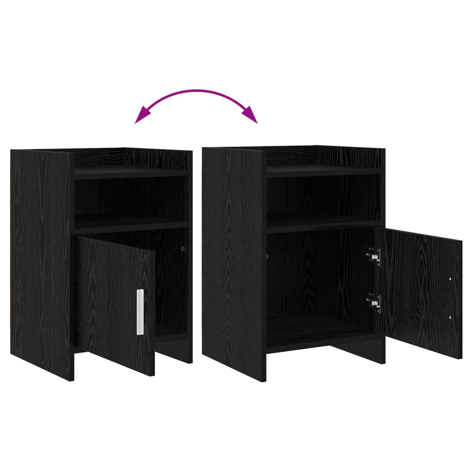 Tables de chevet 2 pcs Chêne noir 40 x 36 x 60 cm
