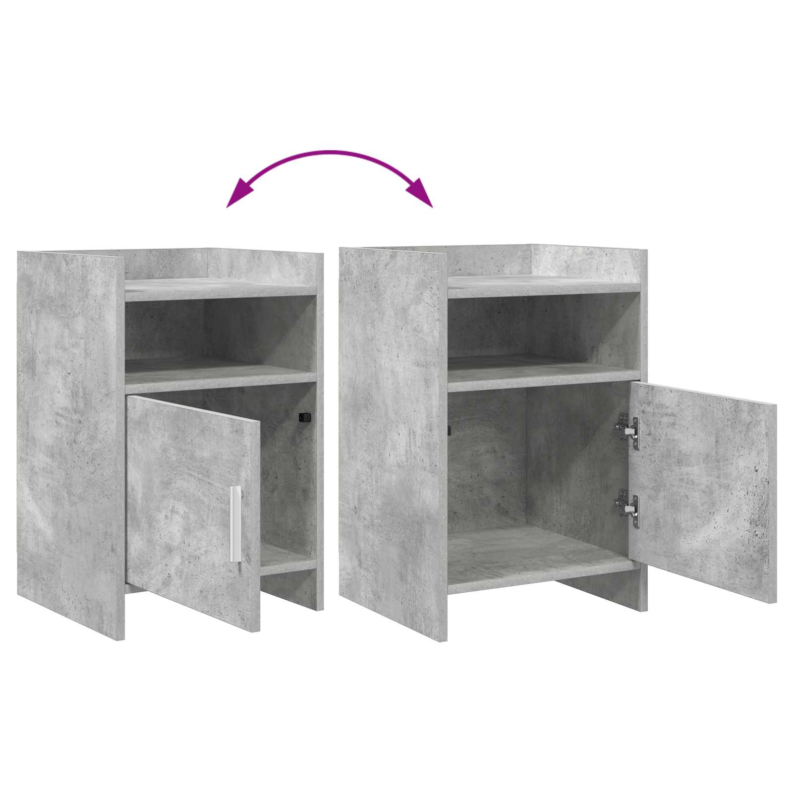 Tables de chevet 2 pcs Gris béton 40 x 36 x 60 cm
