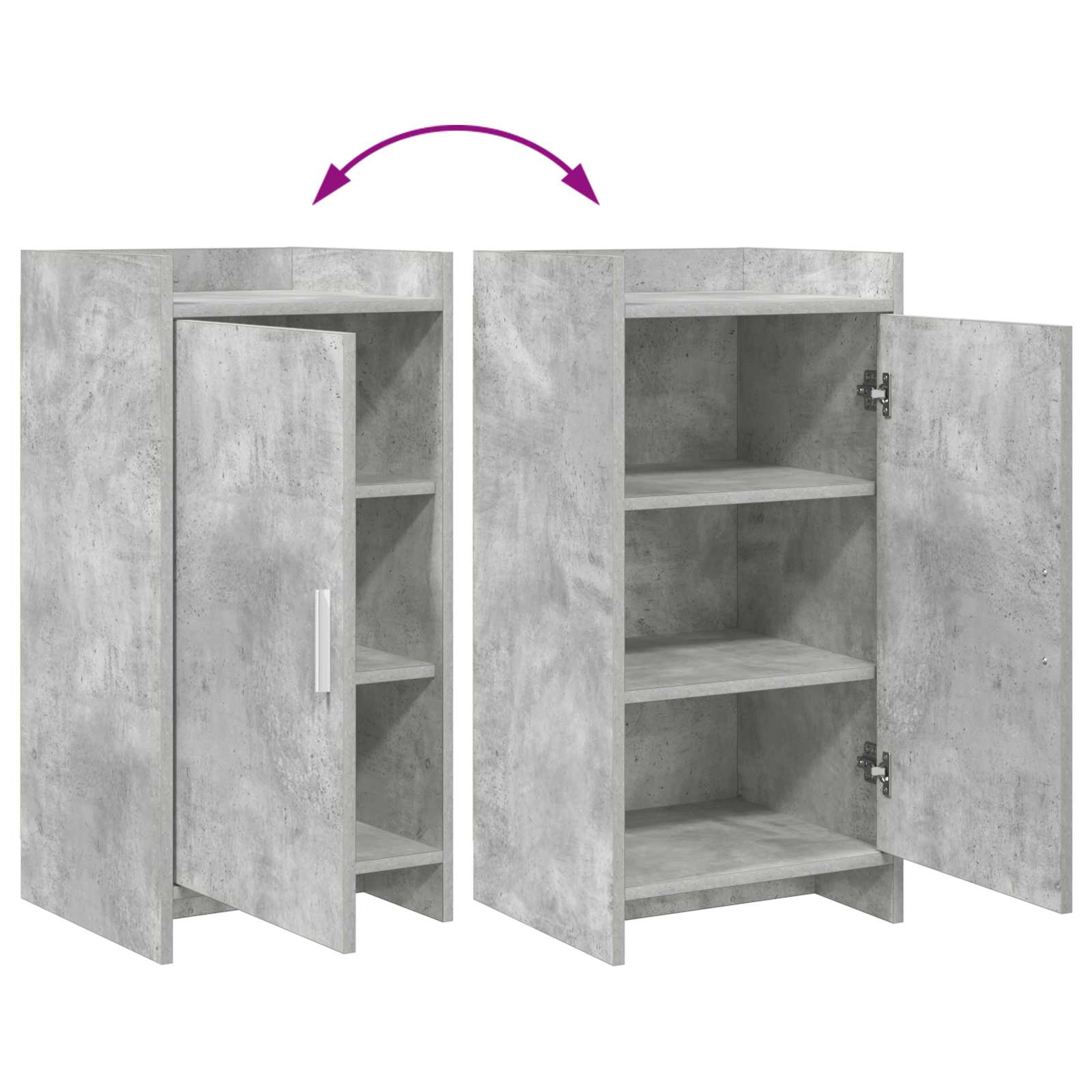 Buffet Gris béton 40 x 36 x 80 cm Bois d'ingénierie - XIOS