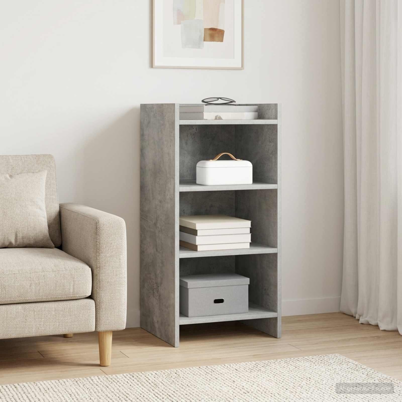 Buffet Gris béton 40 x 36 x 80 cm Bois d'ingénierie - XIOS