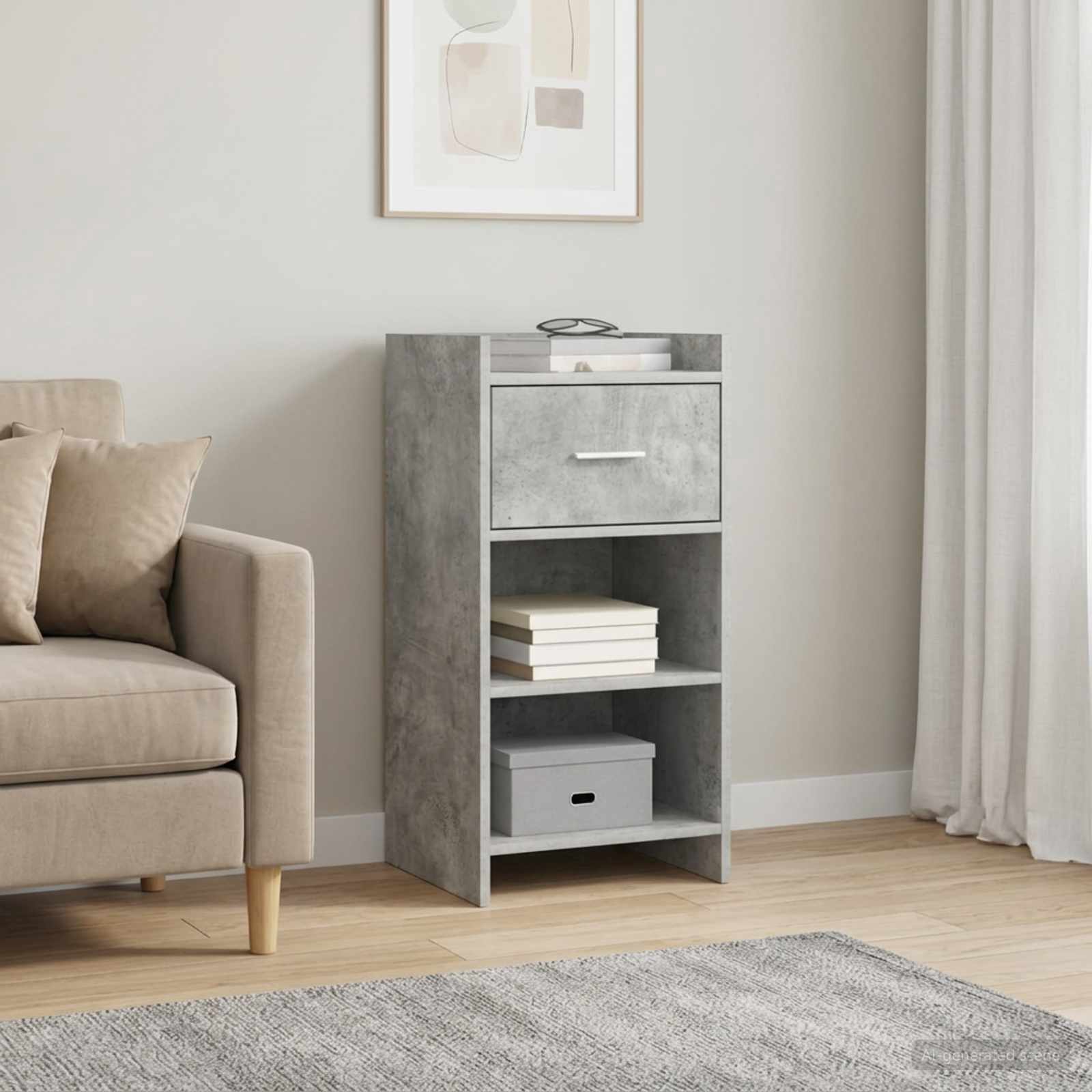 Buffet Gris béton 40 x 36 x 80 cm Bois d'ingénierie - XIOS