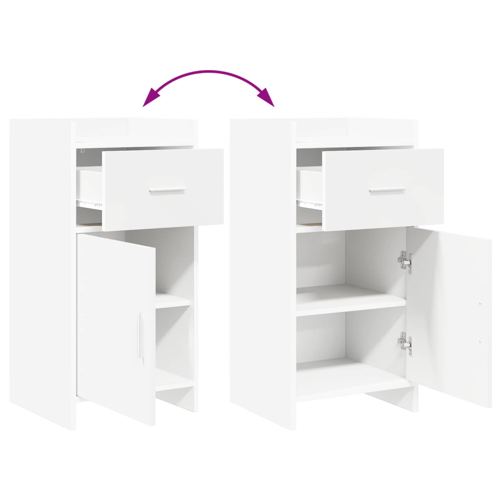 Buffet Blanc 40 x 36 x 80 cm Bois d'ingénierie