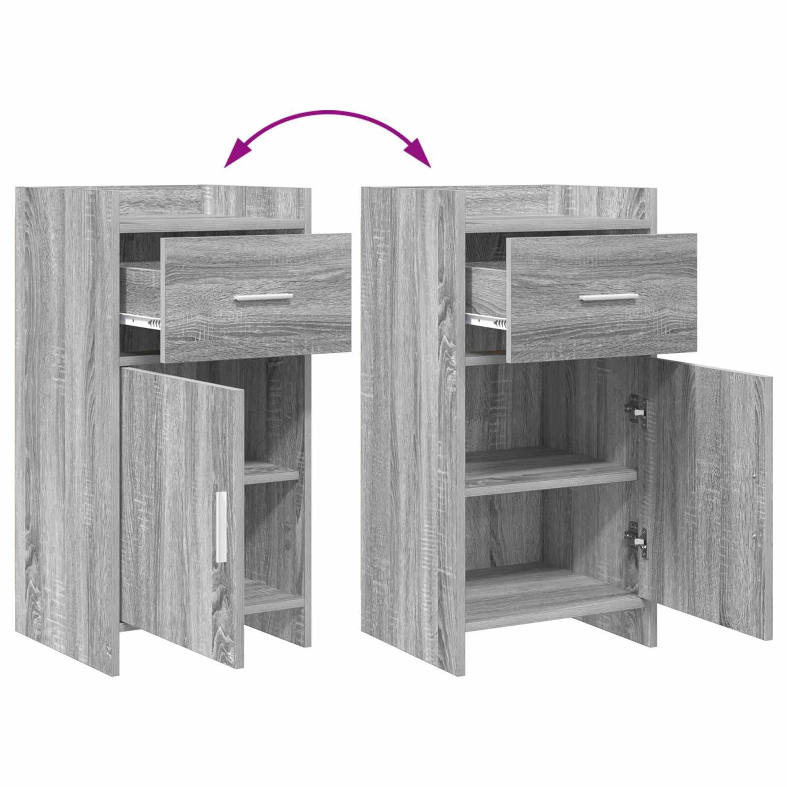 Buffet Sonoma gris 40 x 36 x 80 cm Bois d'ingénierie