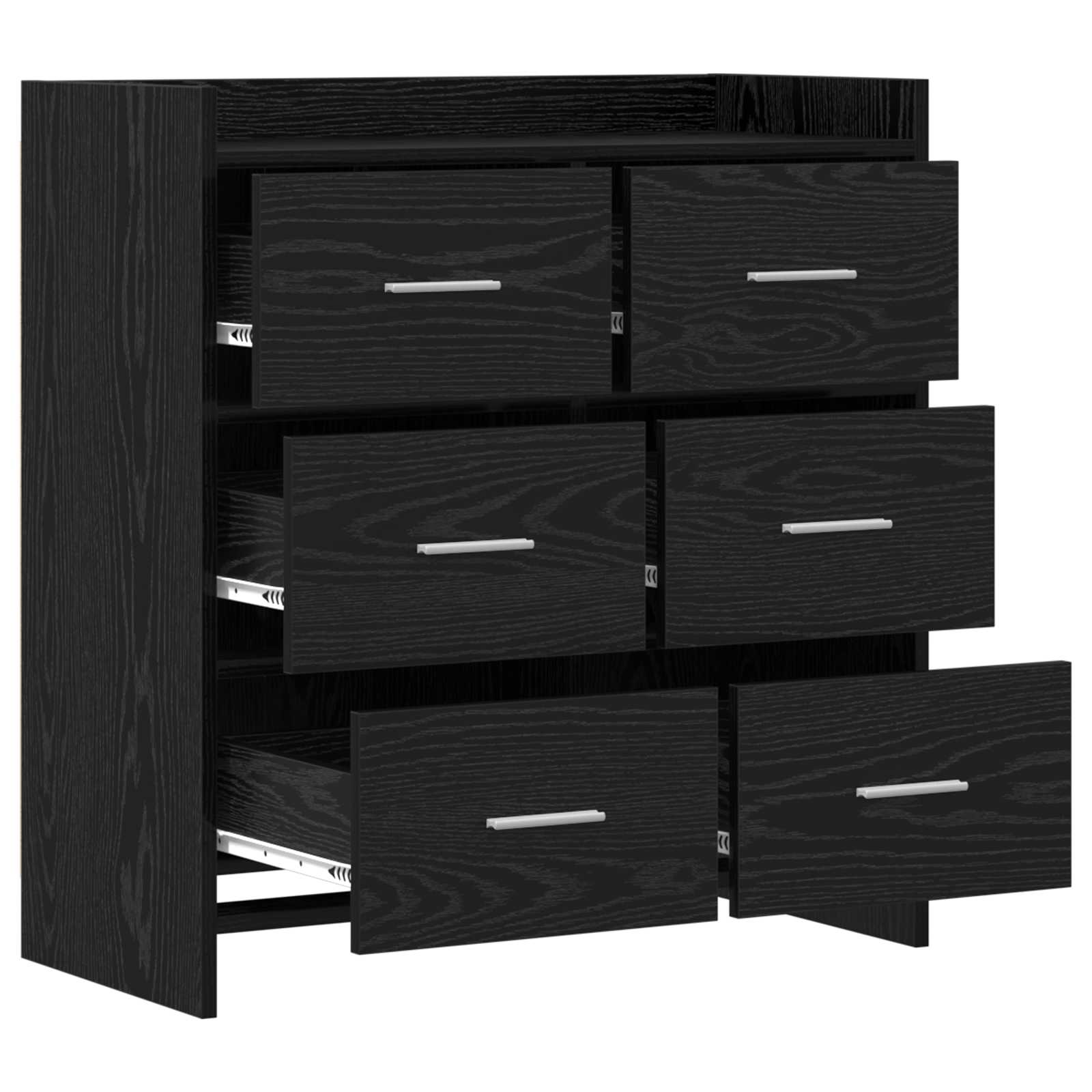 Buffet Chêne noir 75 x 33 x 80 cm Bois d'ingénierie