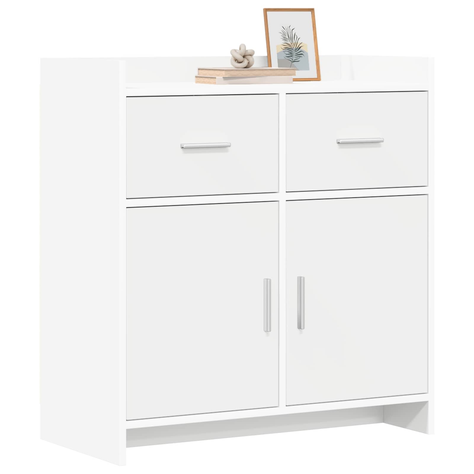 Buffet Blanc 75 x 36 x 80 cm Bois d'ingénierie