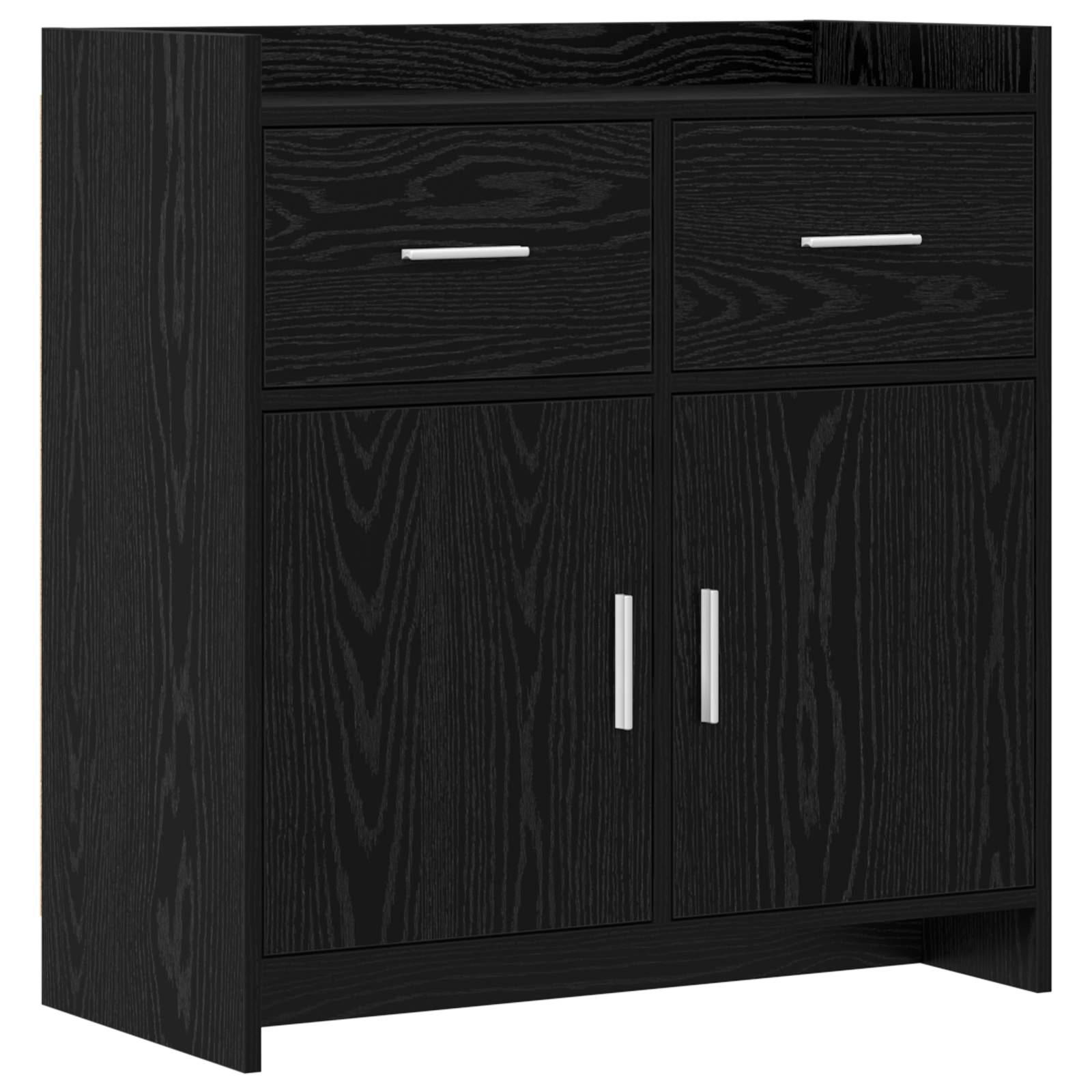 Buffet Chêne noir 75 x 36 x 80 cm Bois d'ingénierie