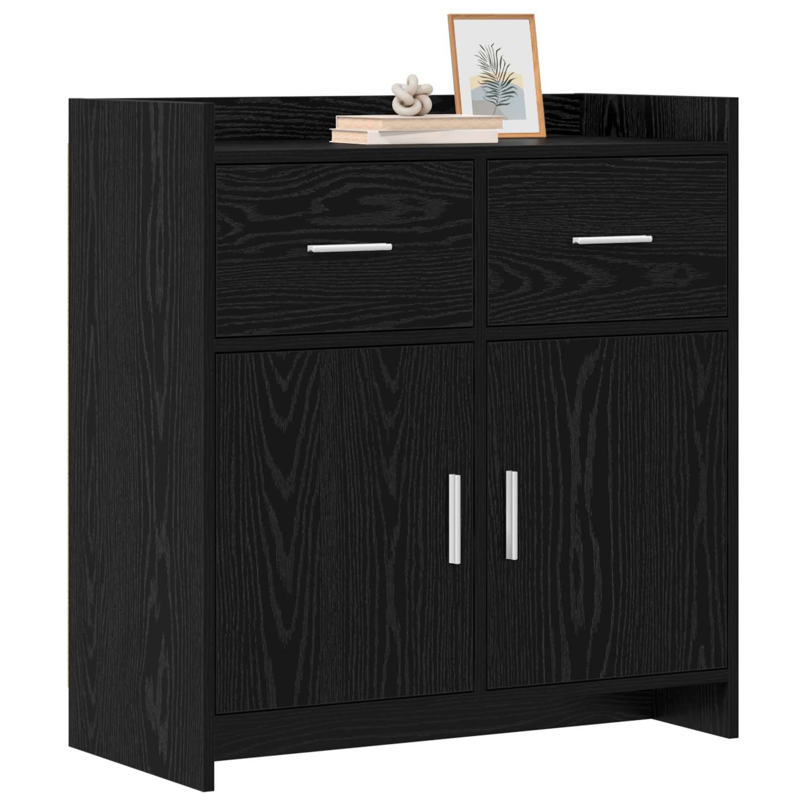 Buffet Chêne noir 75 x 36 x 80 cm Bois d'ingénierie