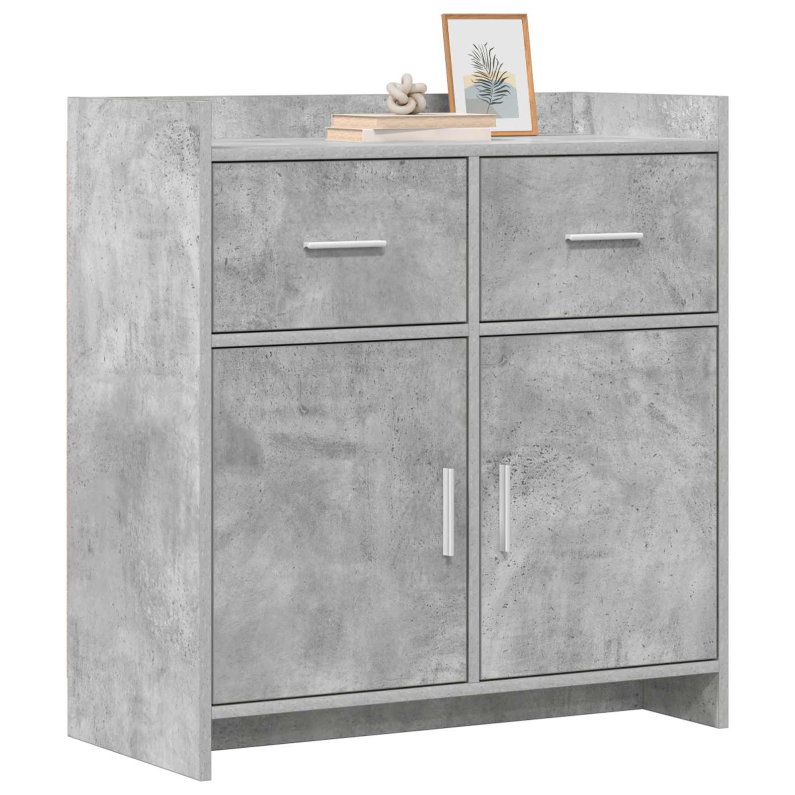 Buffet Gris béton 75 x 36 x 80 cm Bois d'ingénierie