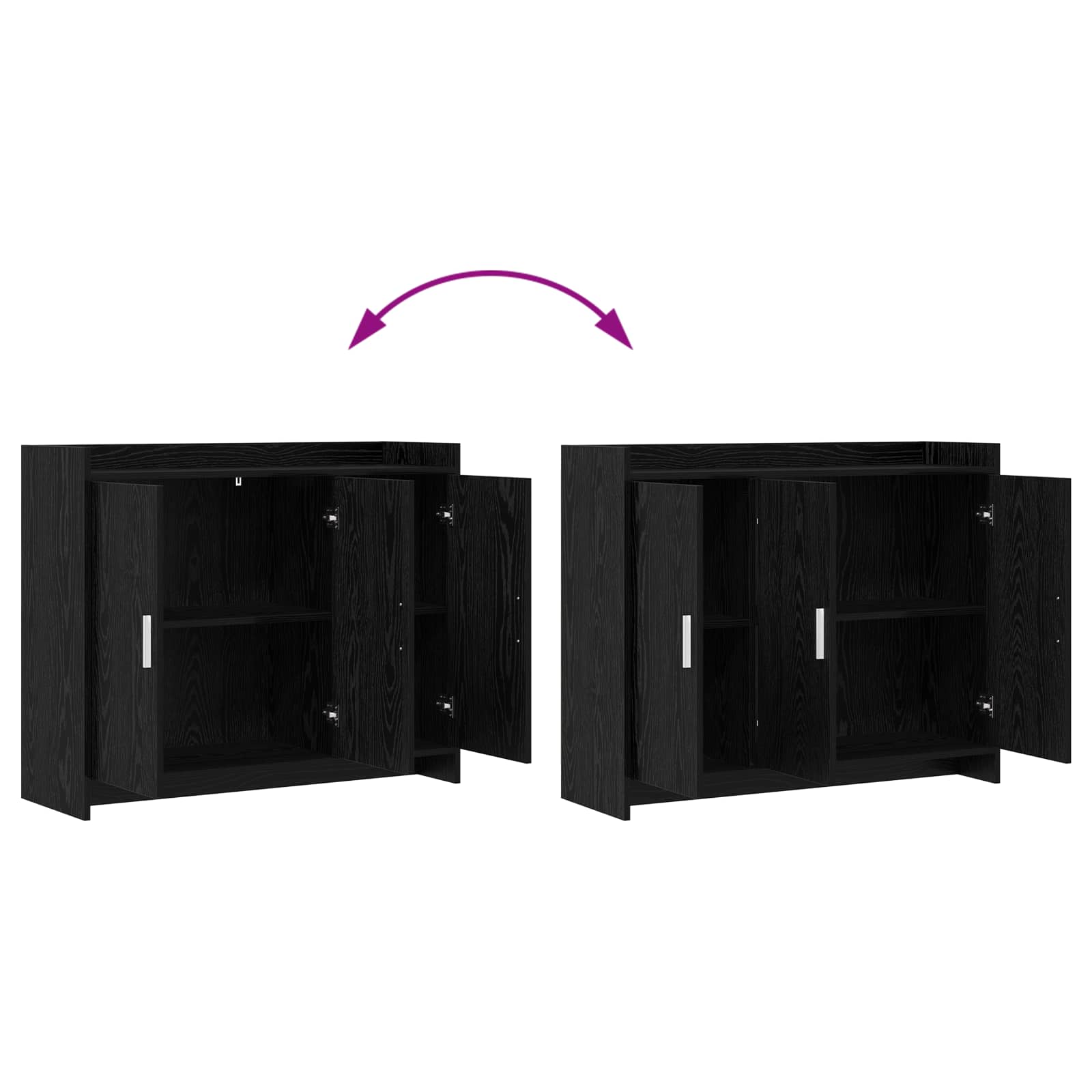 Buffet Chêne noir 98,5 x 33 x 80 cm Bois d'ingénierie