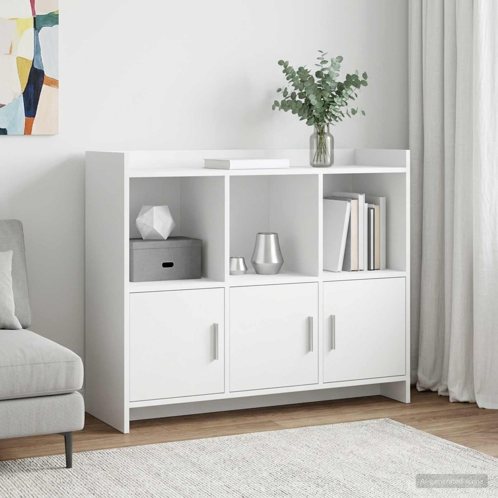 Buffet Blanc 98,5 x 33 x 80 cm Bois d'ingénierie - XIOS