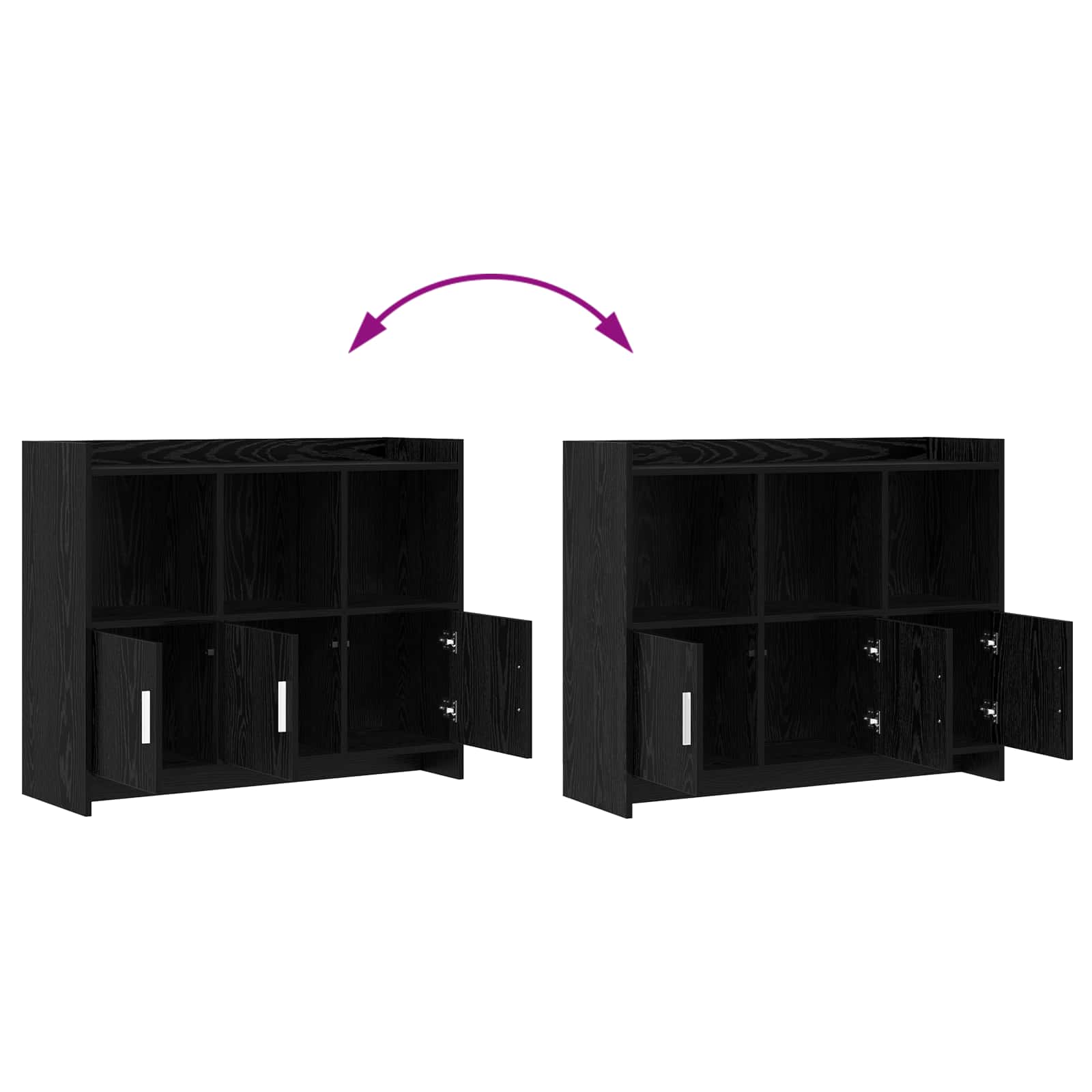 Buffet Chêne noir 98,5 x 33 x 80 cm Bois d'ingénierie