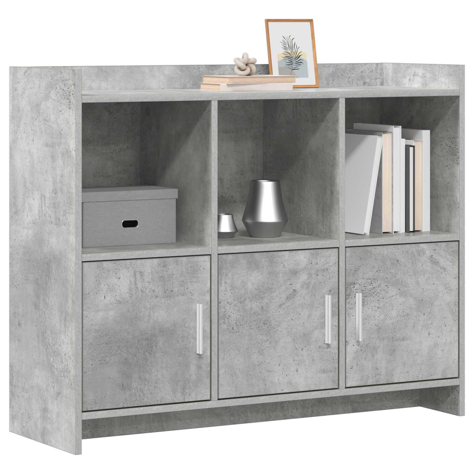 Buffet Gris béton 98,5 x 33 x 80 cm Bois d'ingénierie