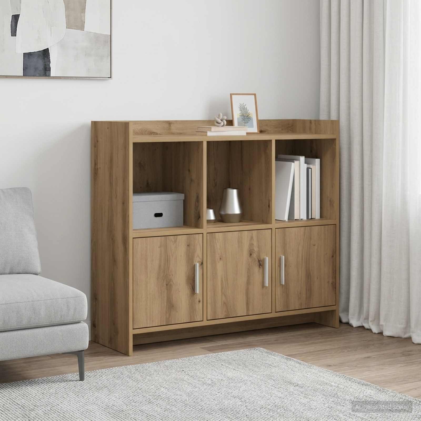 Buffet Chêne artisanal 98,5 x 33 x 80 cm Bois d'ingénierie - XIOS