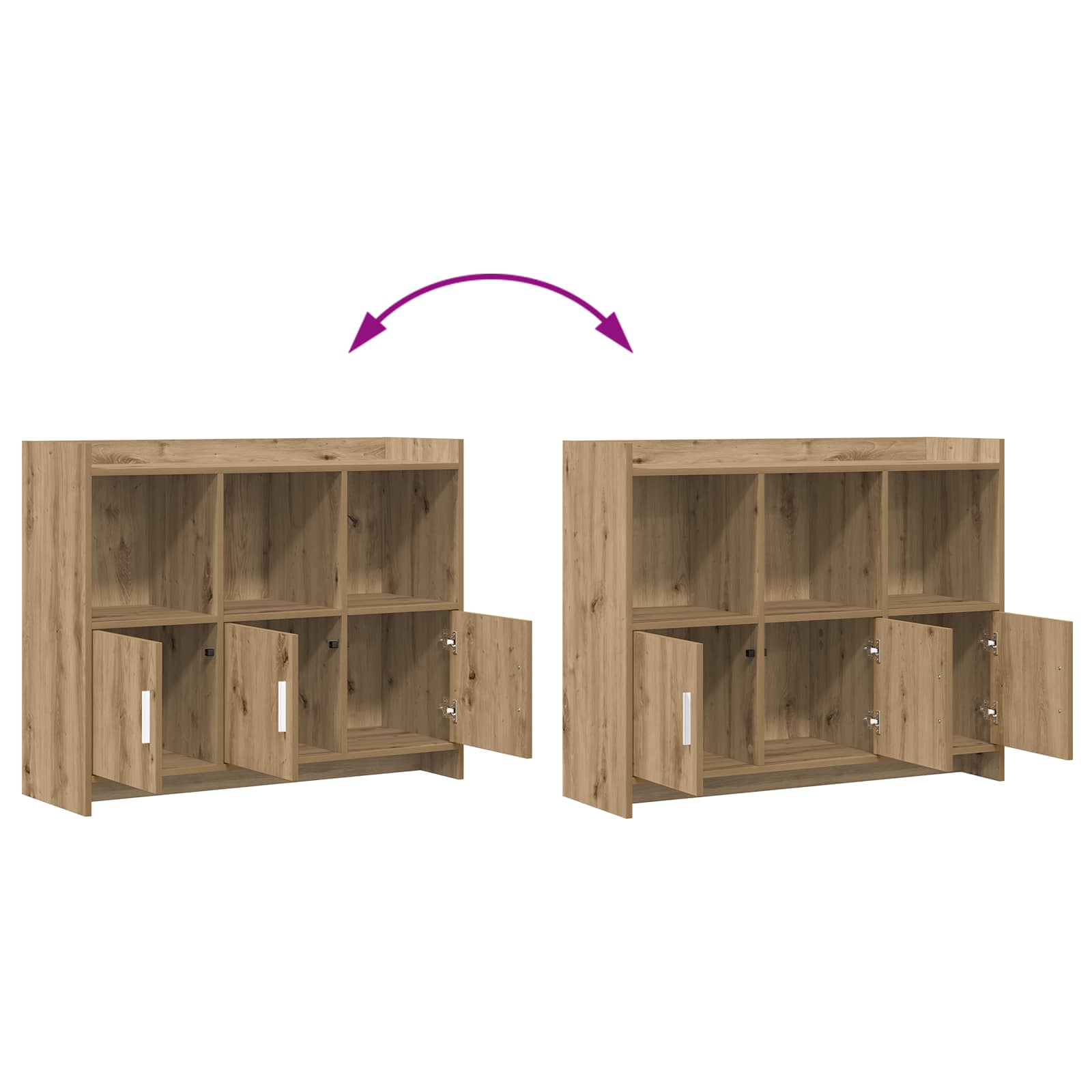 Buffet Chêne artisanal 98,5 x 33 x 80 cm Bois d'ingénierie