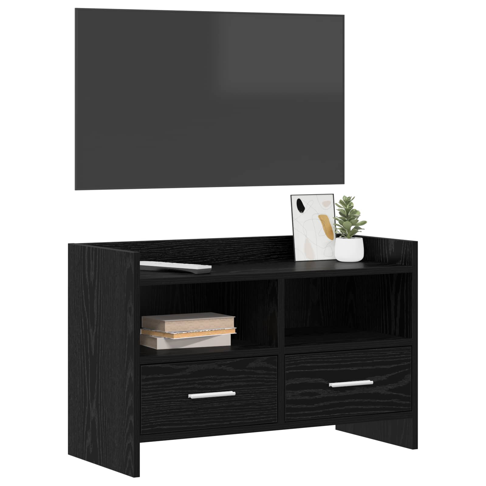 Meuble TV 71,5 x 33 x 47 cm Chêne noir Bois d'ingénierie