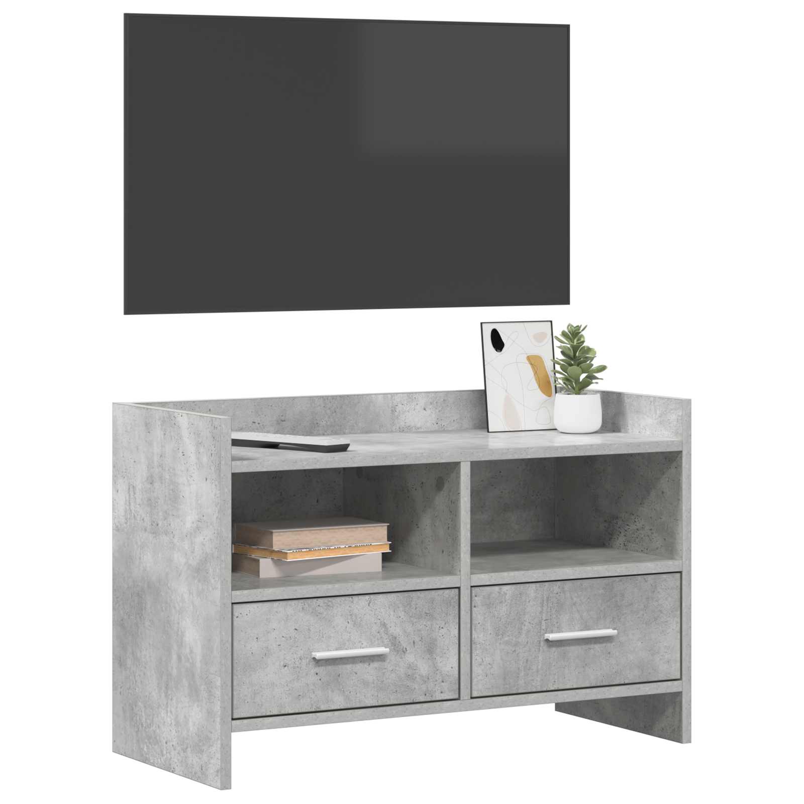 Meuble TV 71,5 x 33 x 47 cm Gris béton Bois d'ingénierie - XIOS