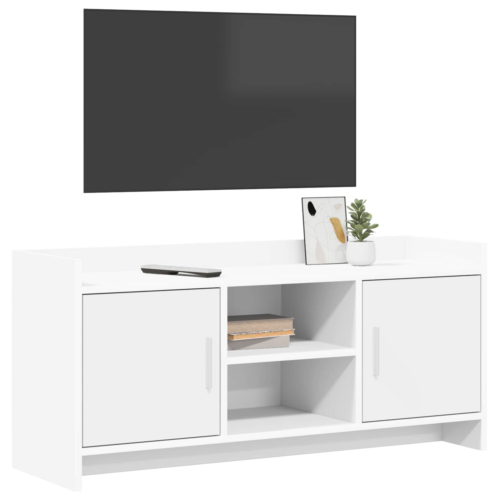 Meuble TV 102 x 33 x 47 cm Blanc Bois d'ingénierie