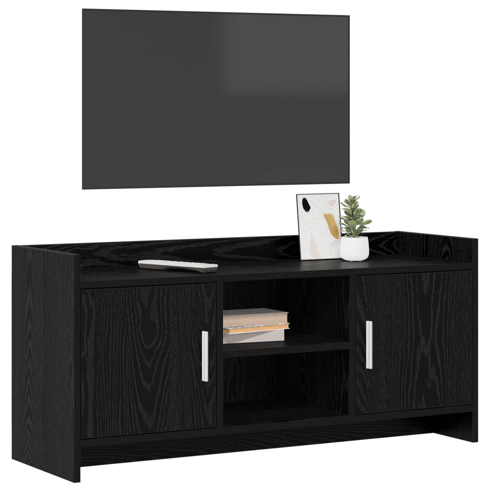 Meuble TV 102 x 33 x 47 cm Chêne noir Bois d'ingénierie