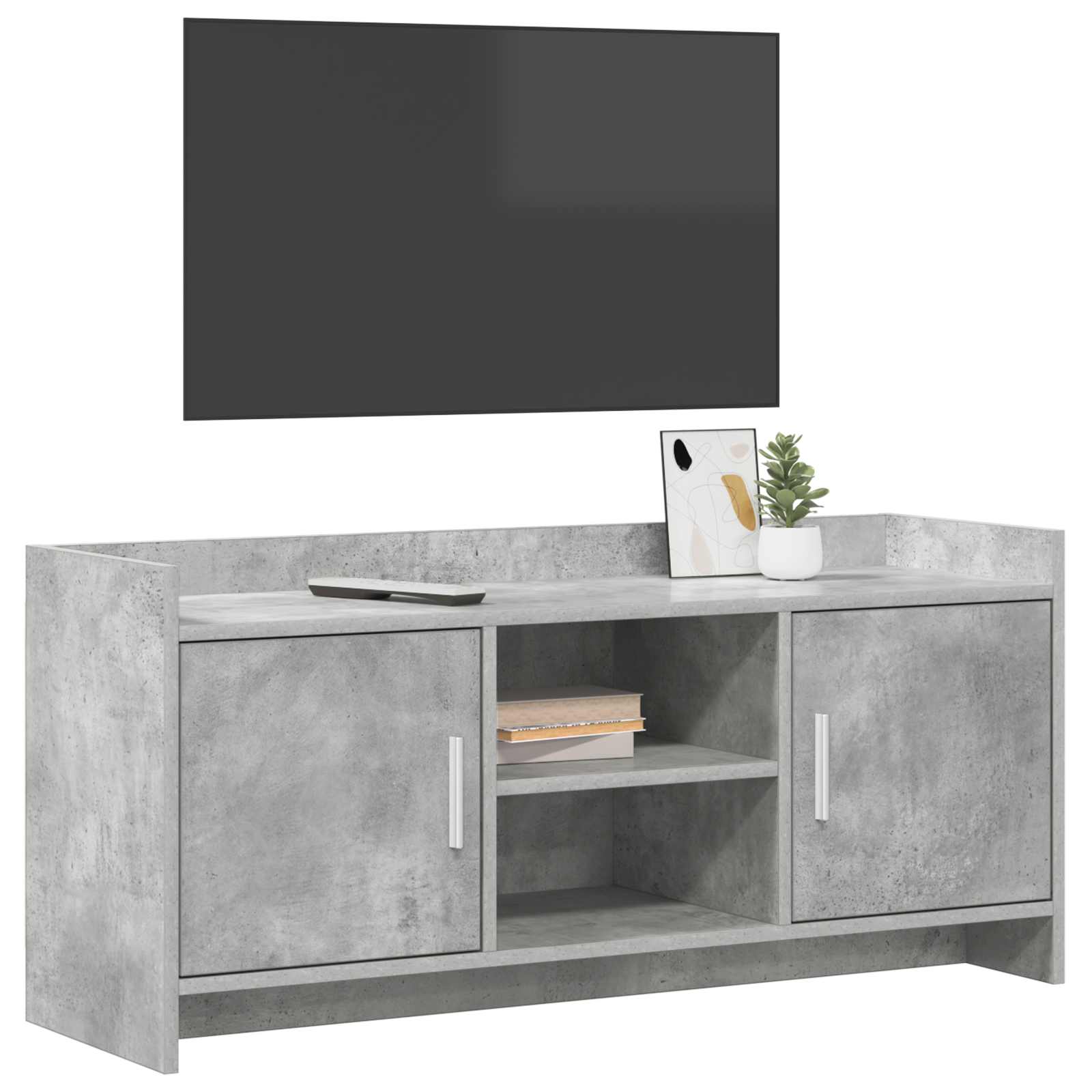 Meuble TV 102 x 33 x 47 cm Gris béton Bois d'ingénierie