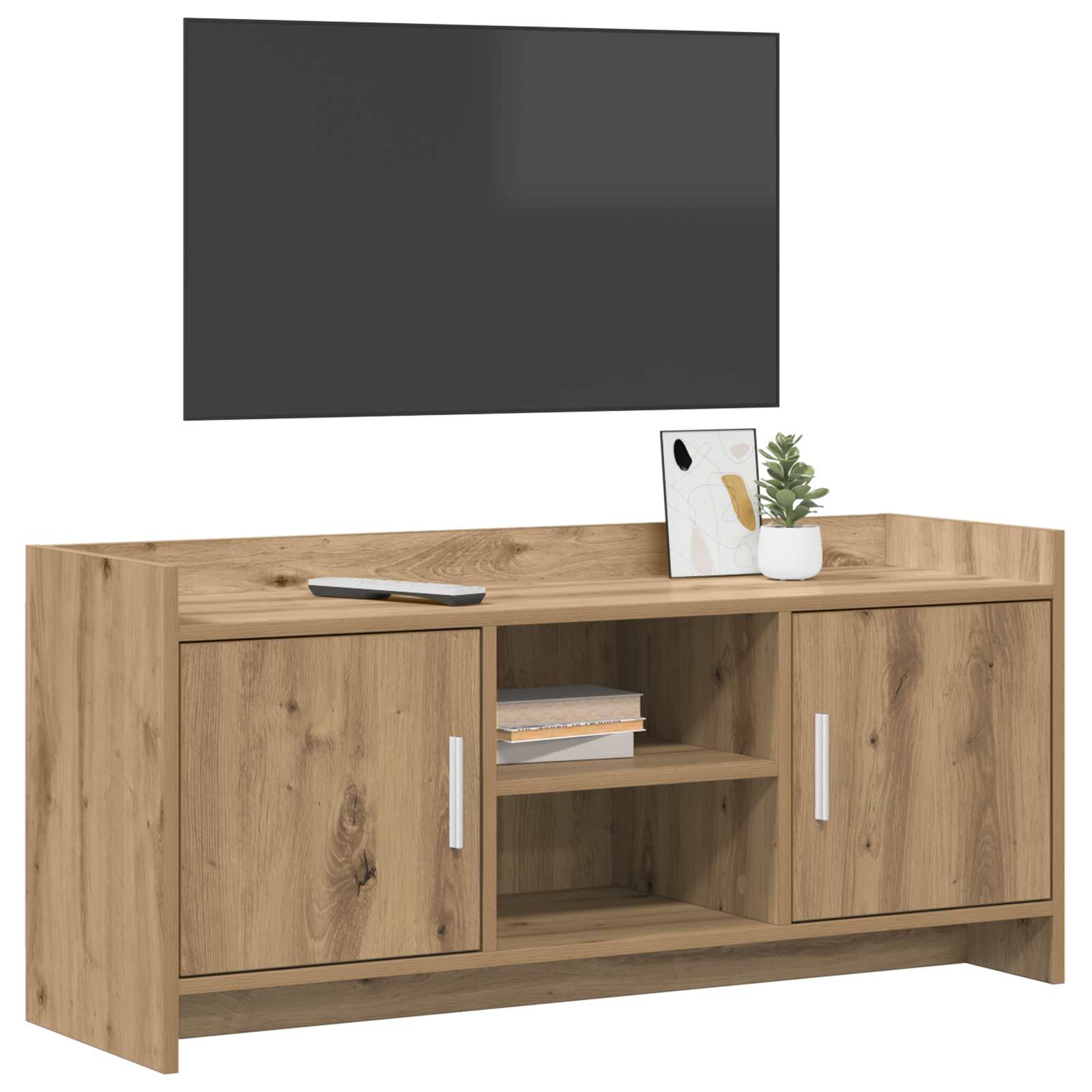 Meuble TV 102 x 33 x 47 cm Chêne artisanal Bois d'ingénierie