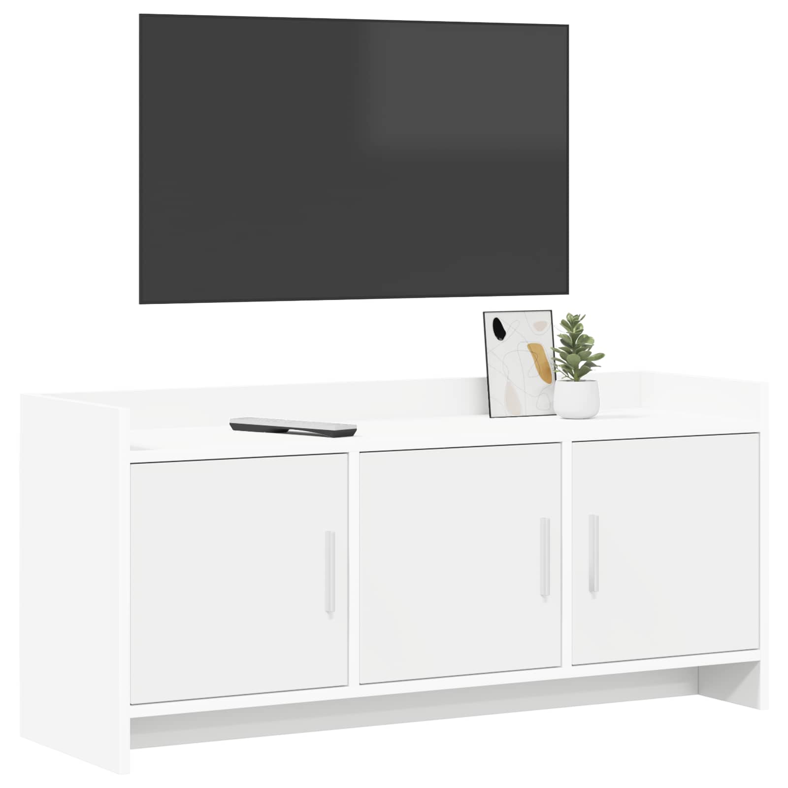 Meuble TV 102 x 33 x 47 cm Blanc Bois d'ingénierie