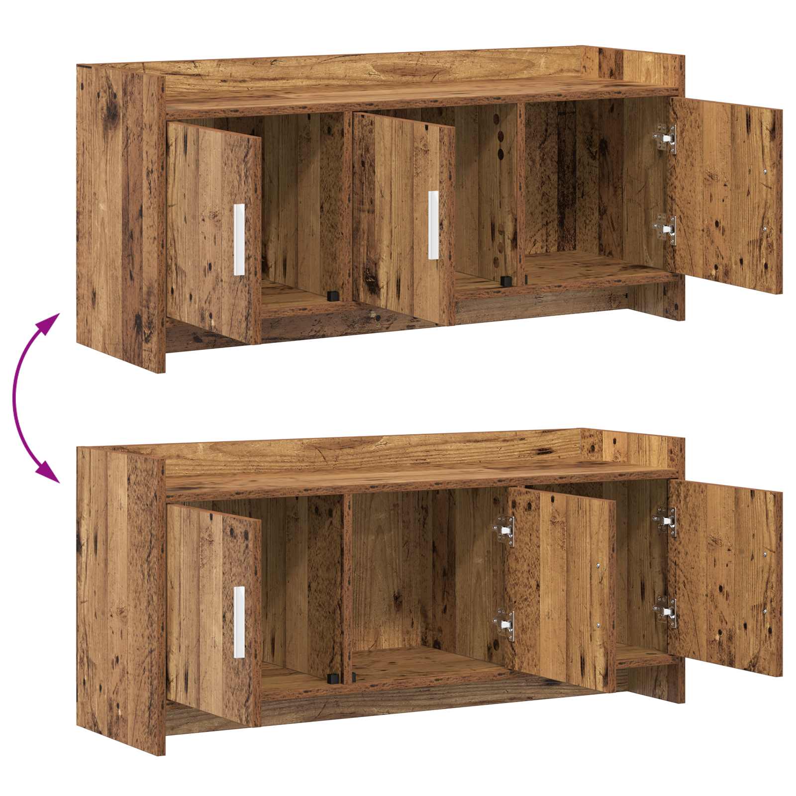 Meuble TV 102 x 33 x 47 cm Bois ancien Bois d'ingénierie