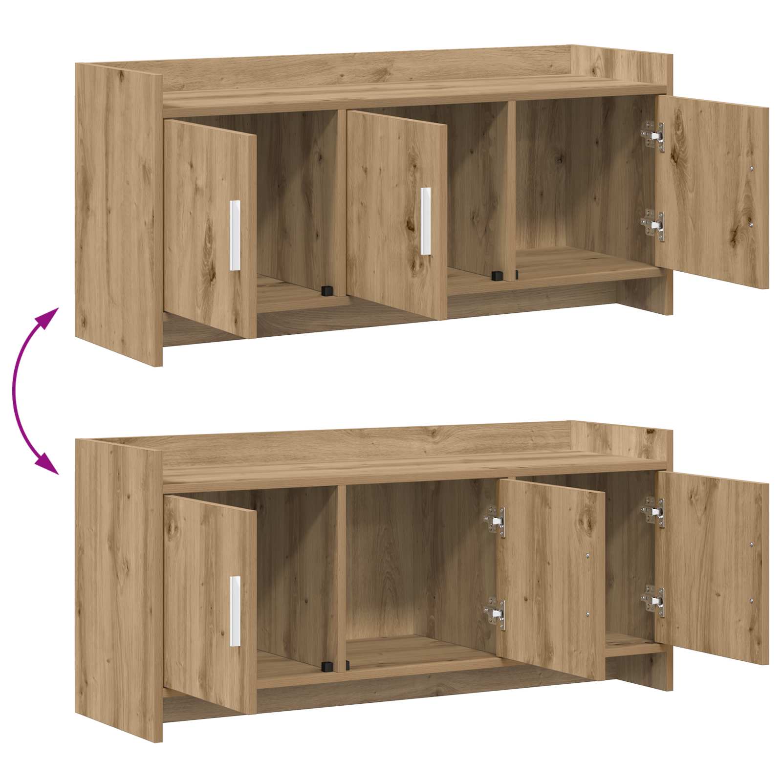 Meuble TV 102 x 33 x 47 cm Chêne artisanal Bois d'ingénierie