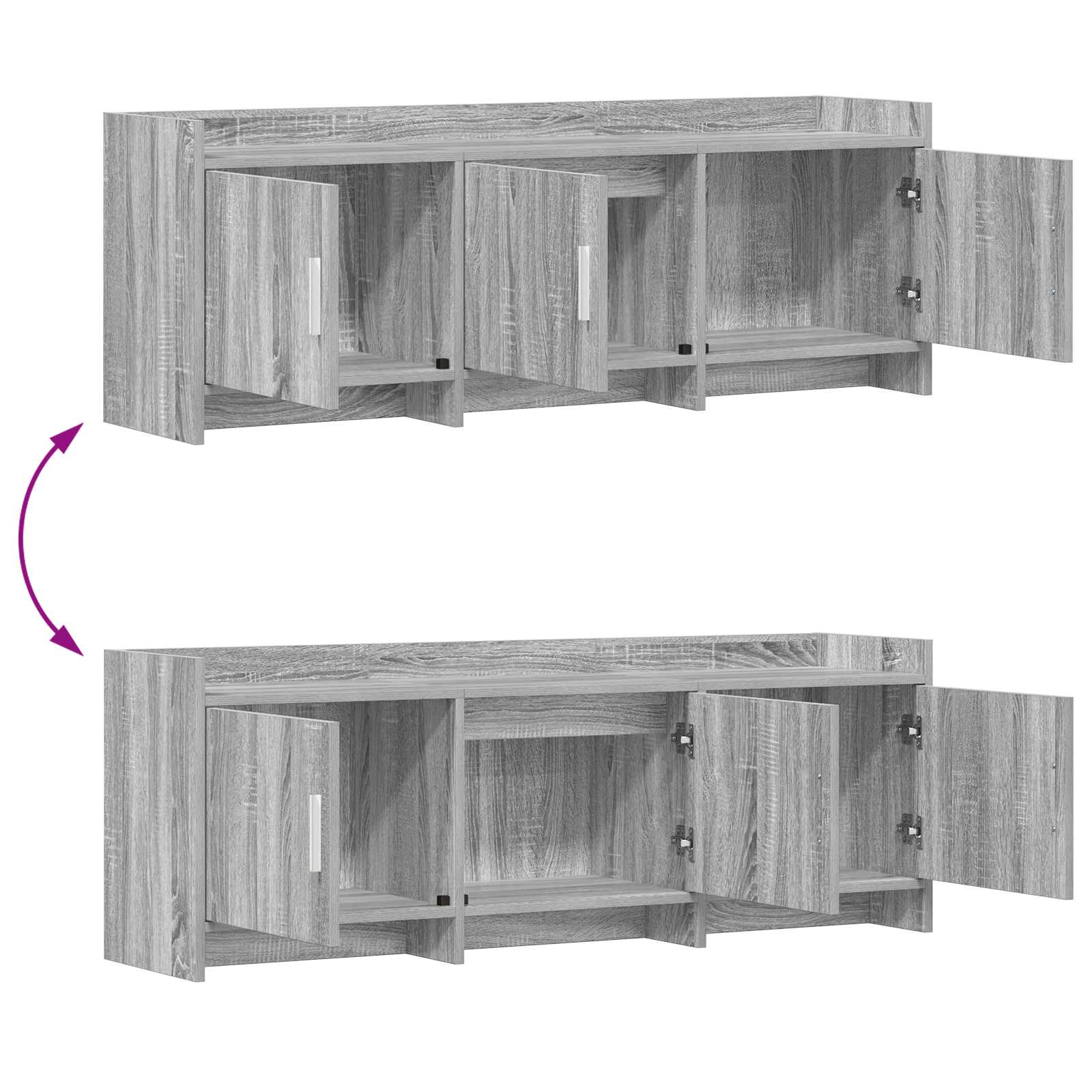 Meuble TV 130 x 33 x 47 cm Sonoma gris Bois d'ingénierie