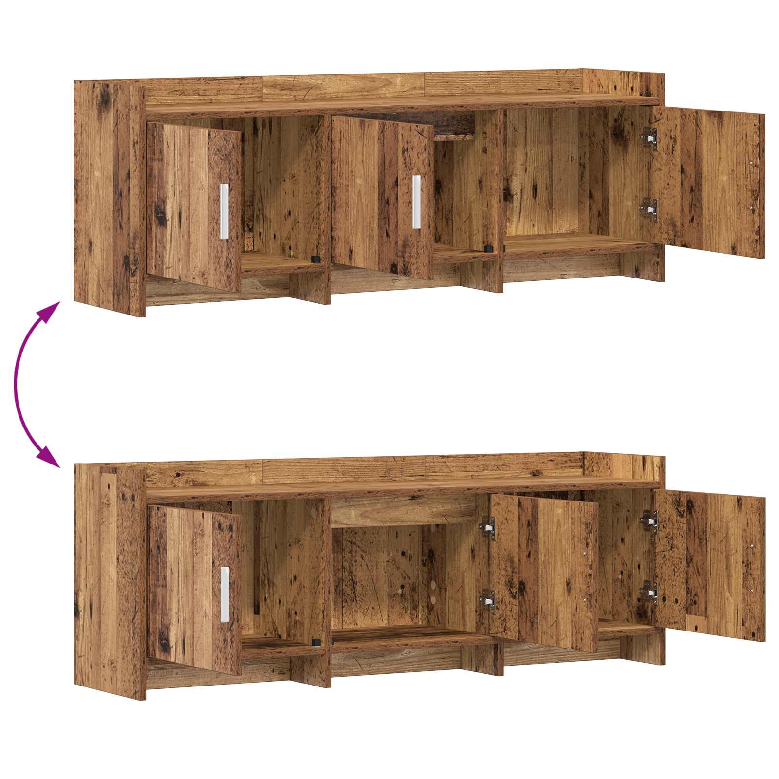 Meuble TV 130 x 33 x 47 cm Bois ancien Bois d'ingénierie