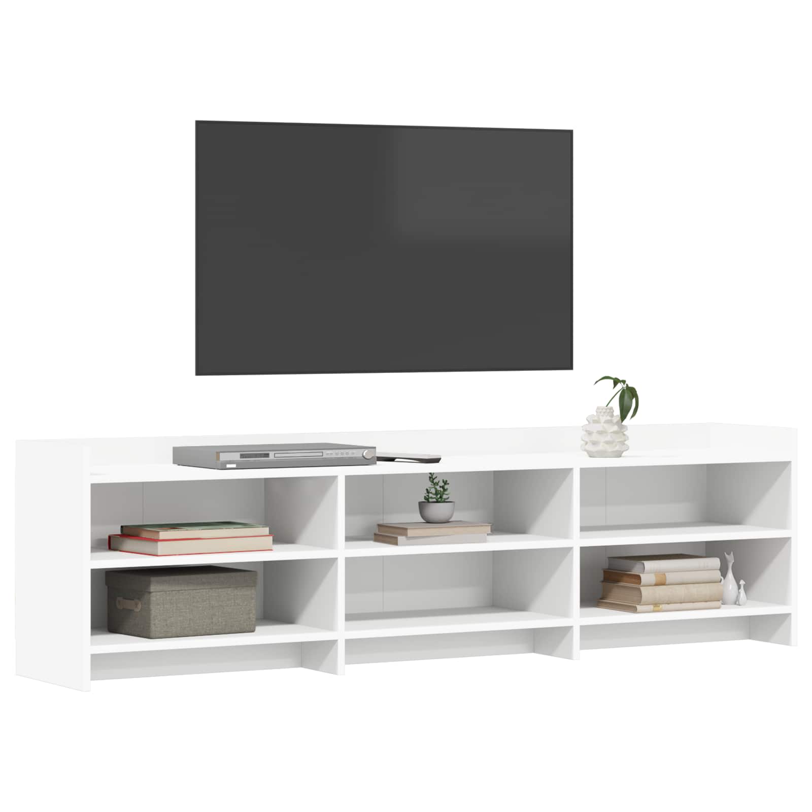 Meuble TV 168 x 33 x 47 cm Blanc Bois d'ingénierie