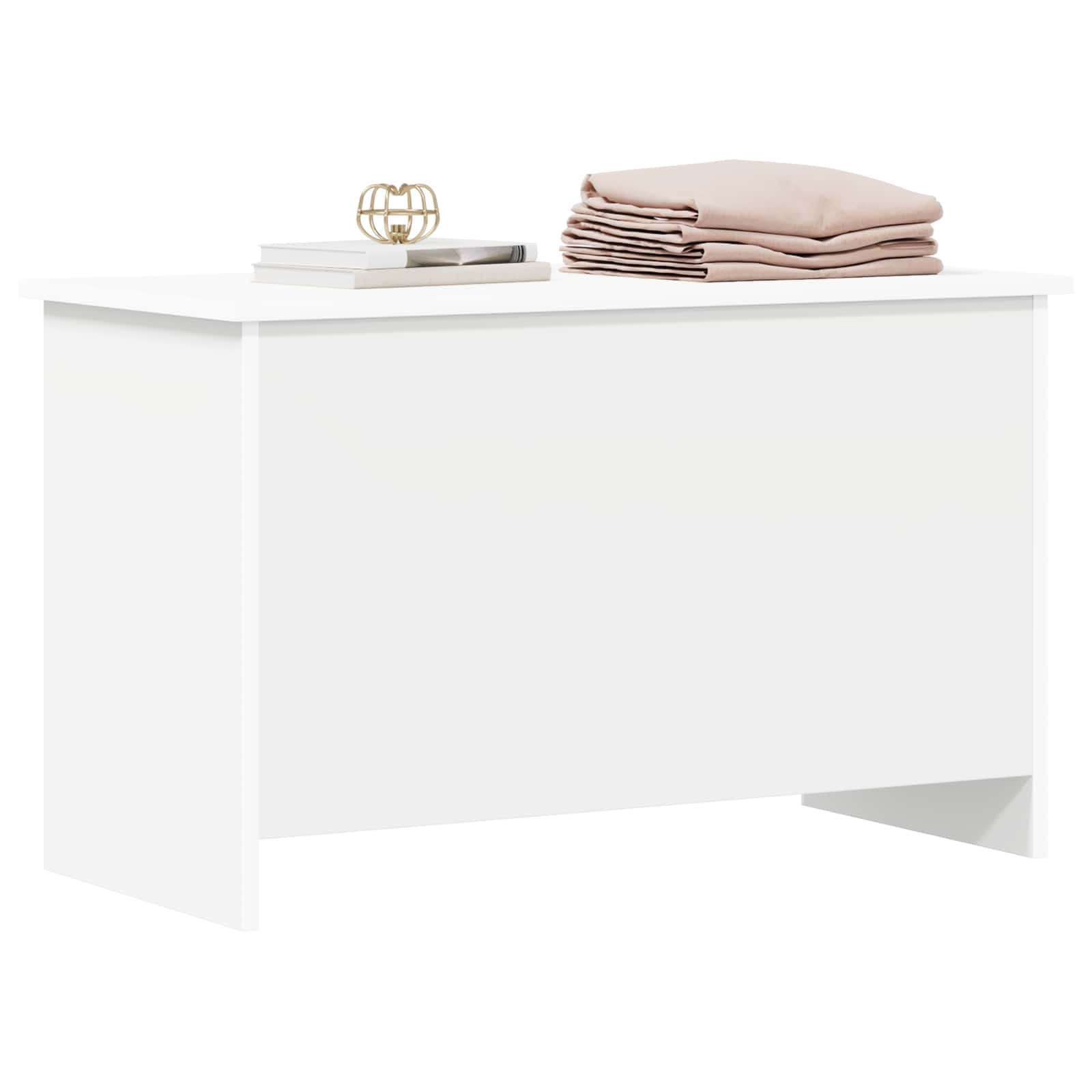Coffre de rangement Blanc 80 x 40 x 50 cm Bois d'ingénierie